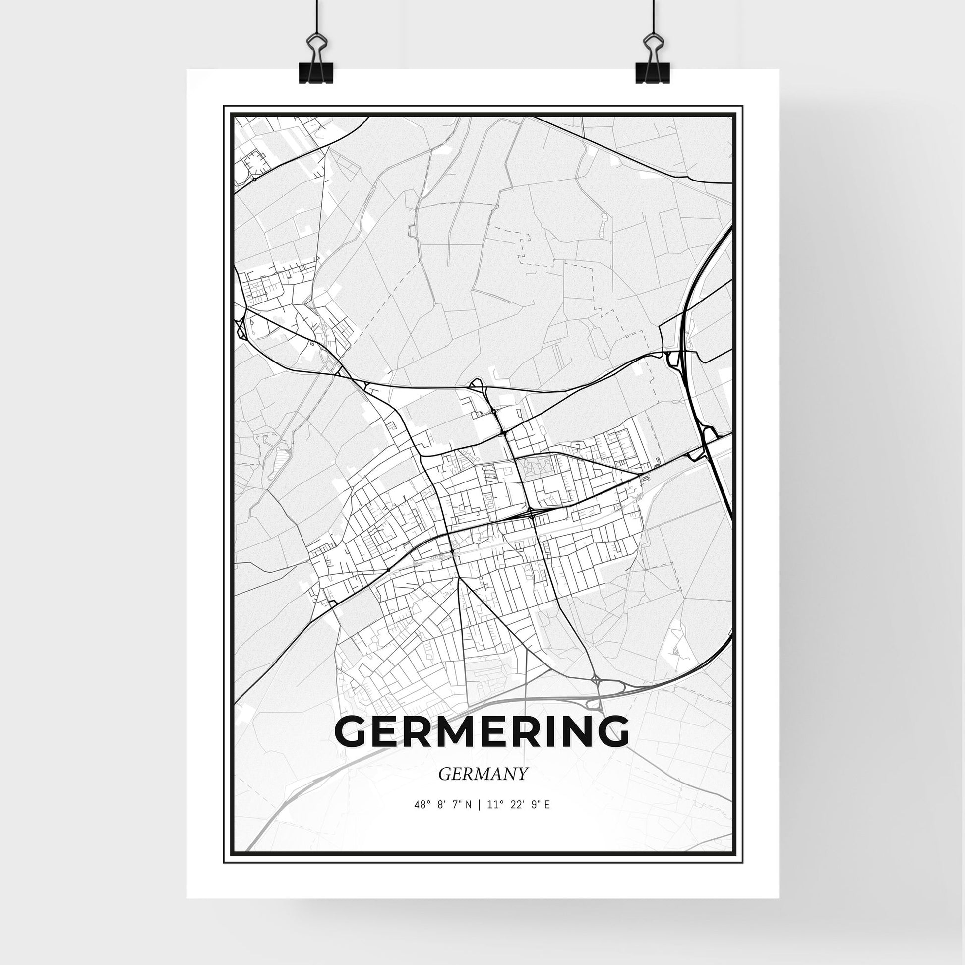 Germering Germany - Premium City Map Poster