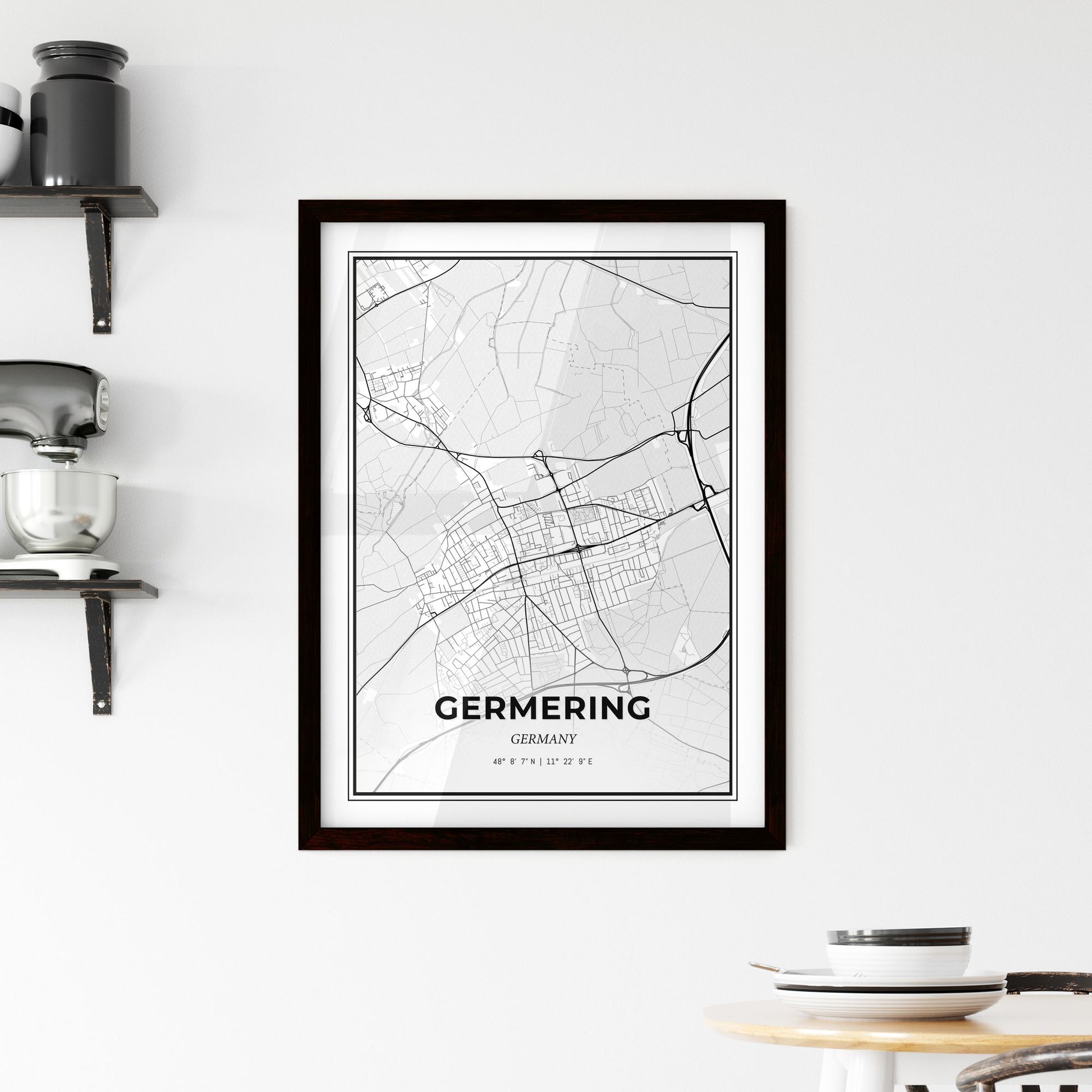 Germering Germany - Minimal City Map