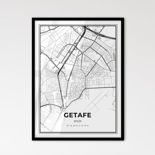 Getafe Spain - Scandinavian Style City Map for Modern Home Decor