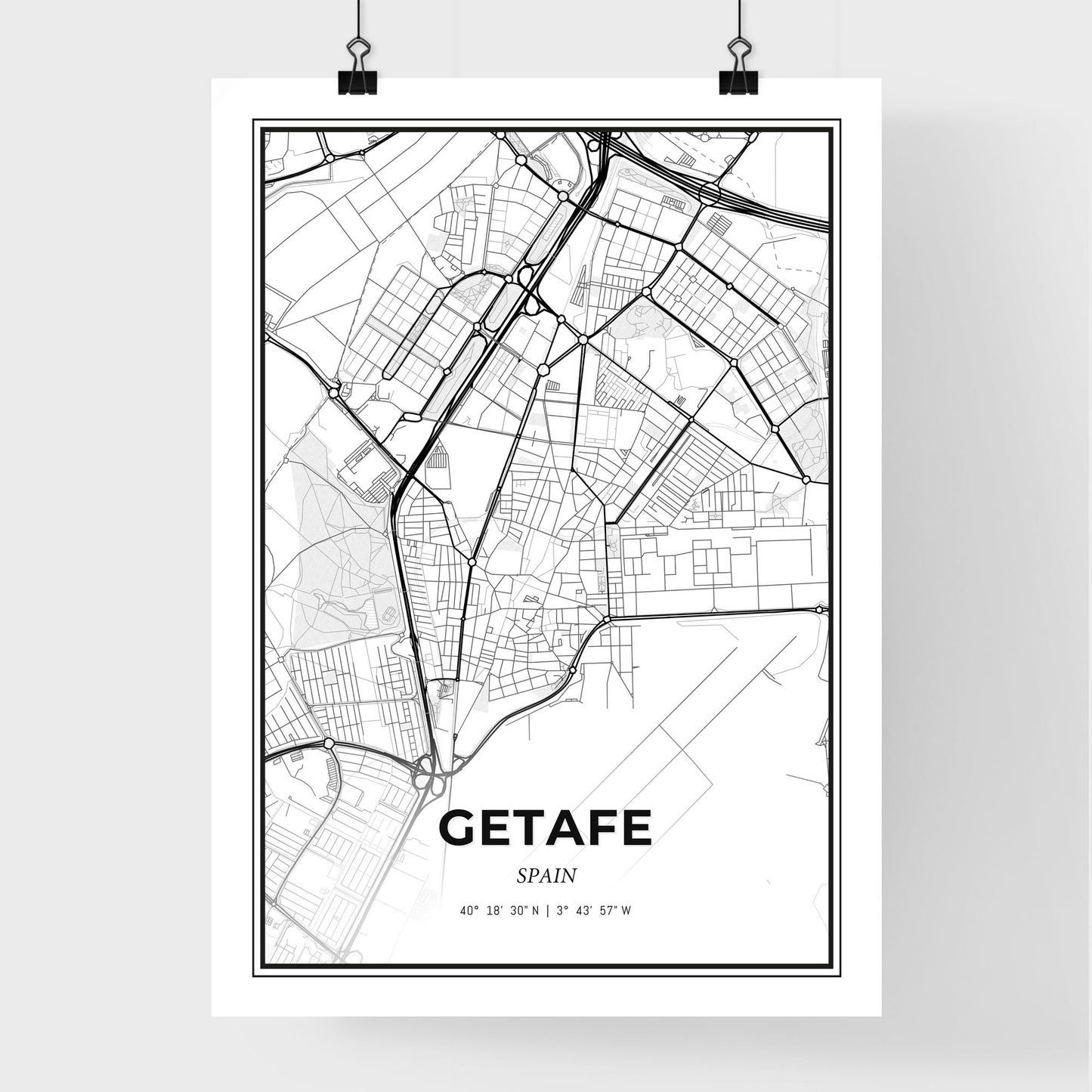 Getafe Spain - Premium City Map Poster