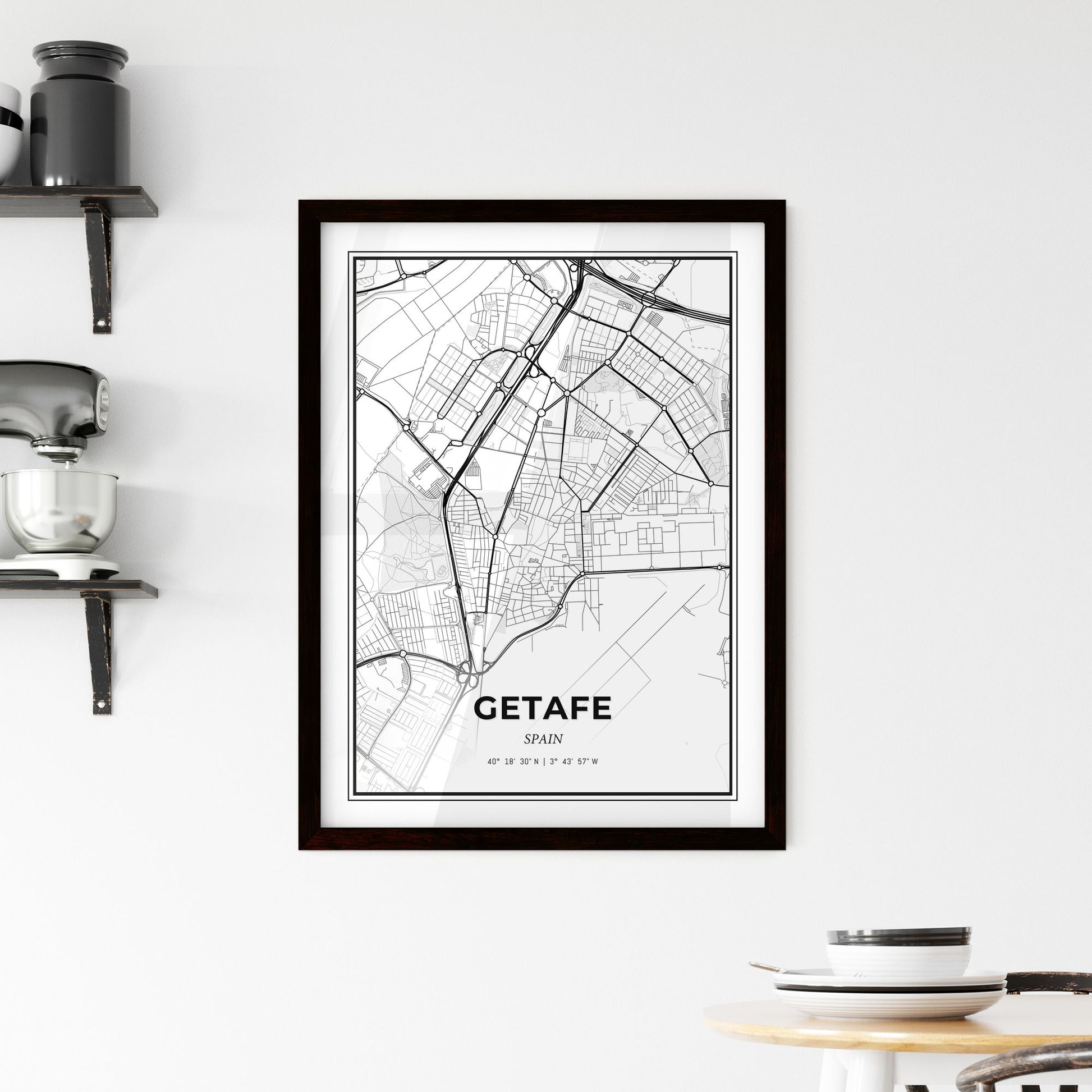 Getafe Spain - Minimal City Map