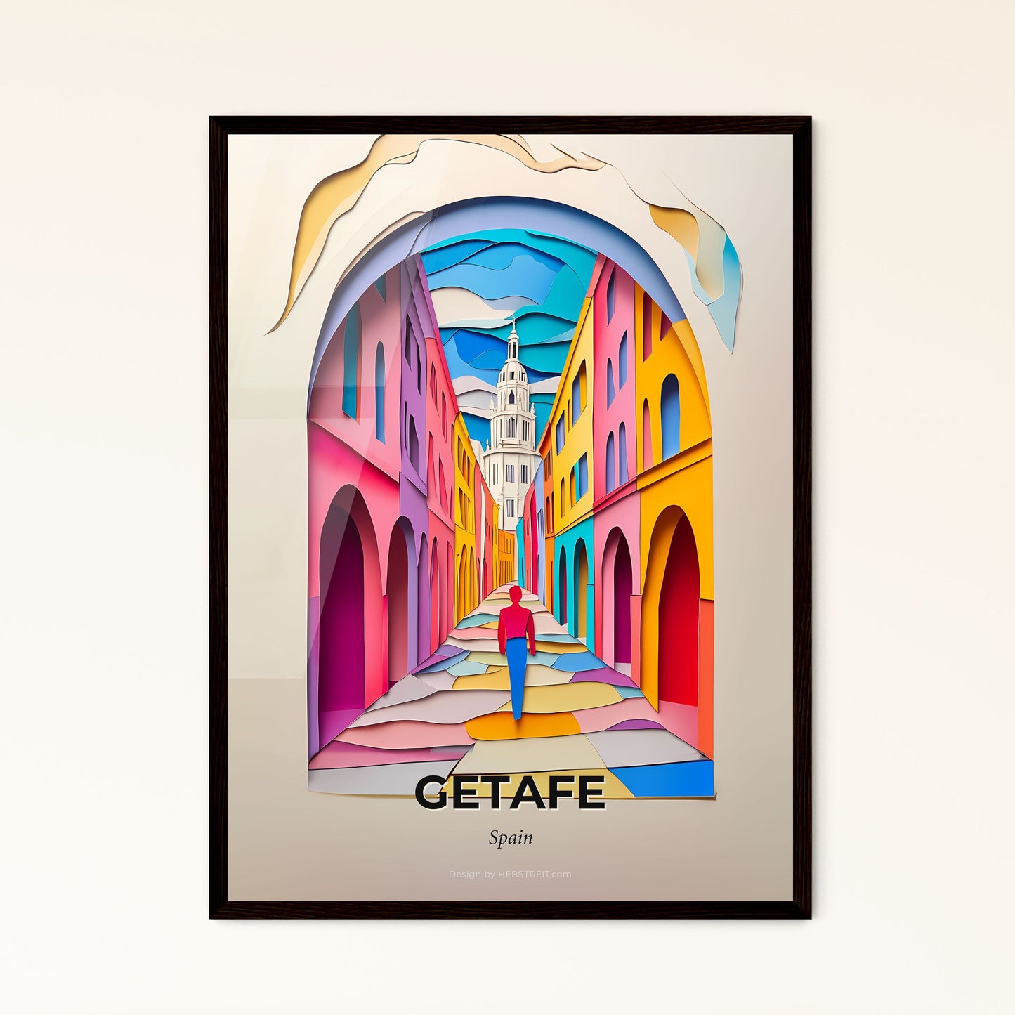 Vivid Getafe, Spain - a paper cut of a city with a bridge