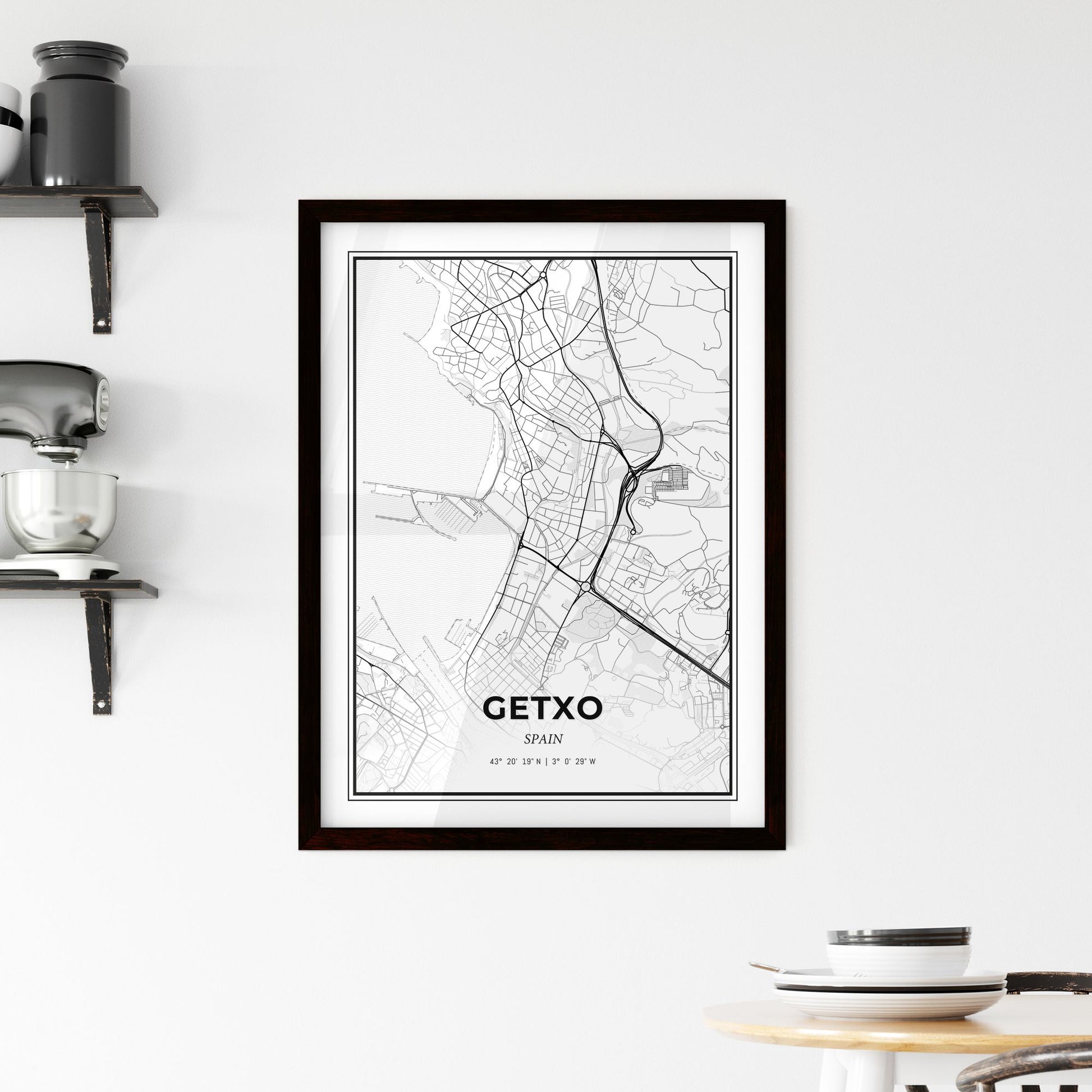 Getxo Spain - Minimal City Map