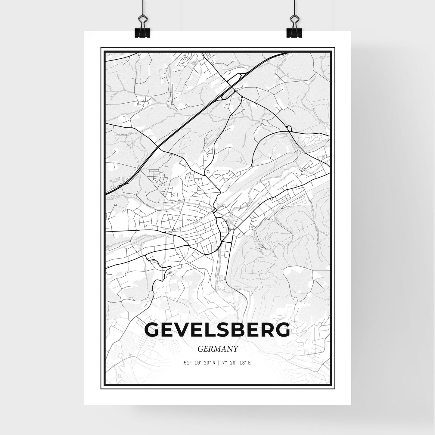 Gevelsberg Germany - Premium City Map Poster