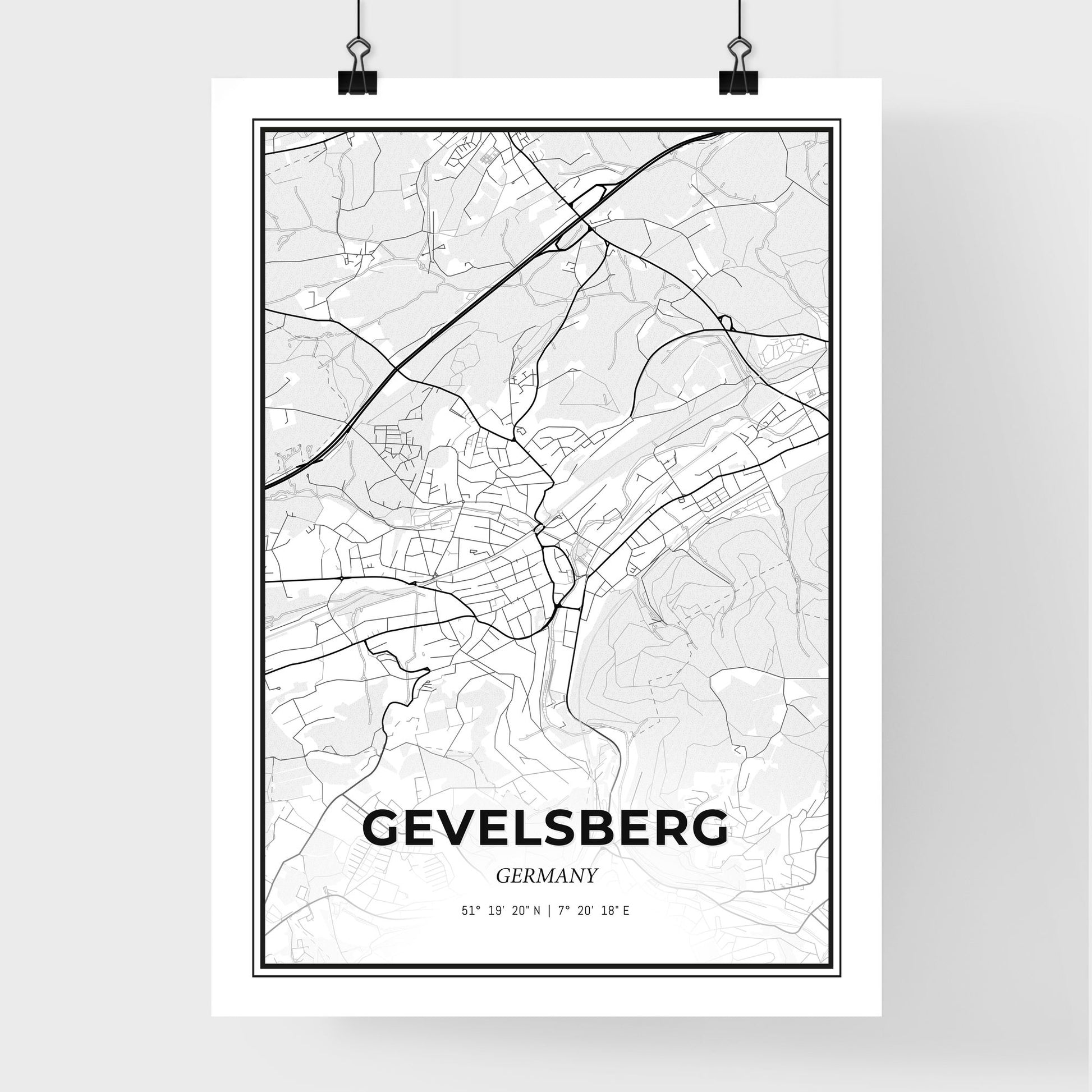 Gevelsberg Germany - Premium City Map Poster