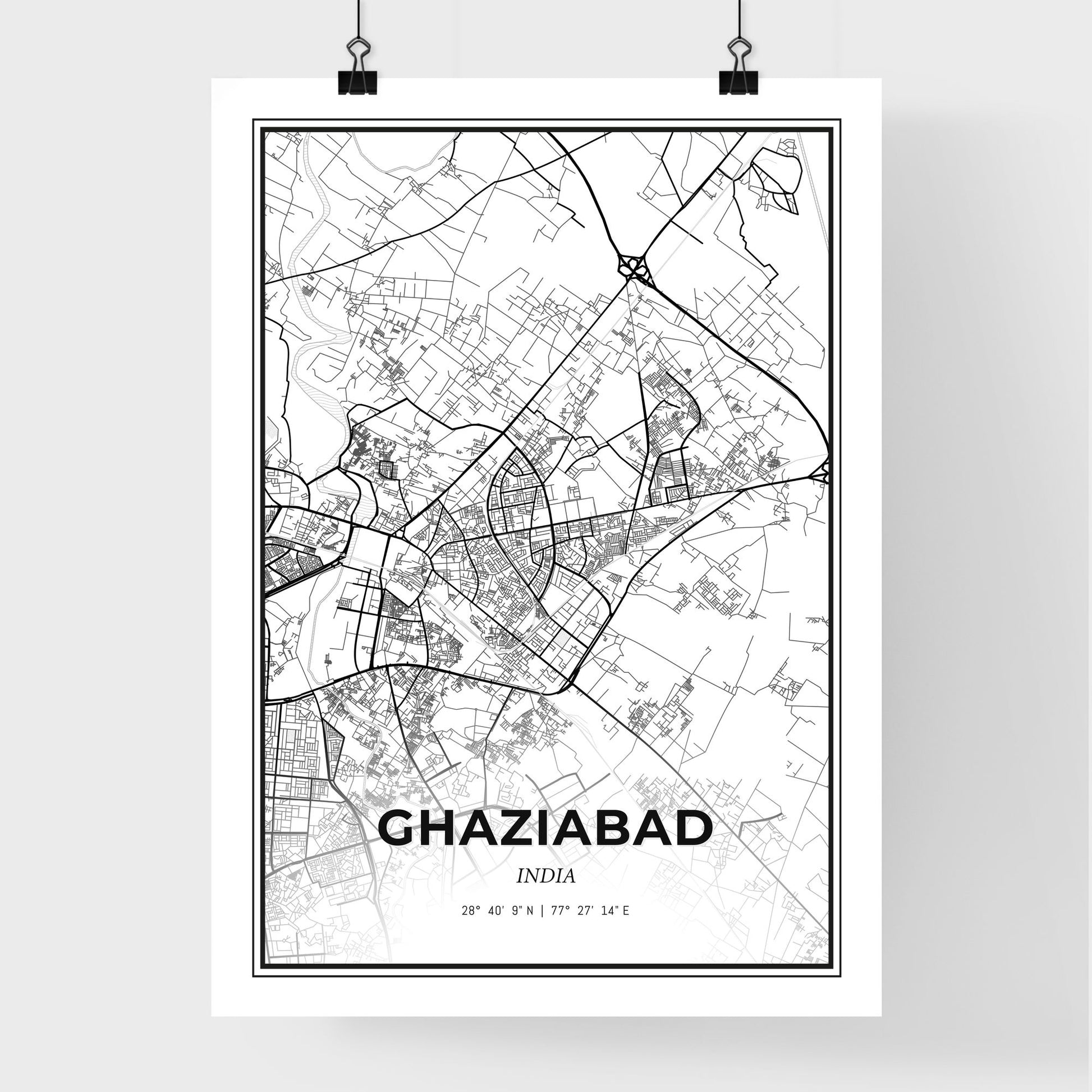 Ghaziabad India - Premium City Map Poster