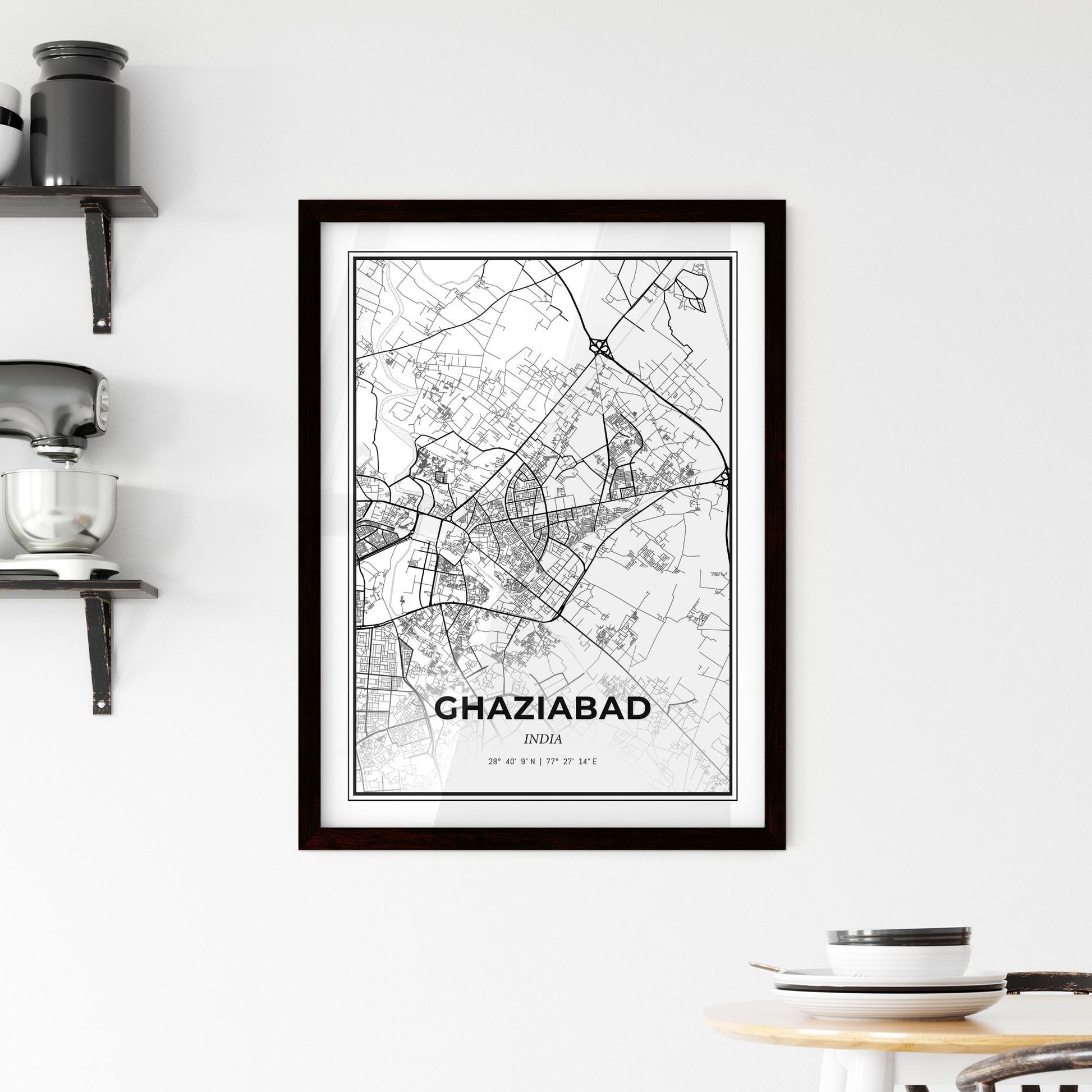 Ghaziabad India - Minimal City Map