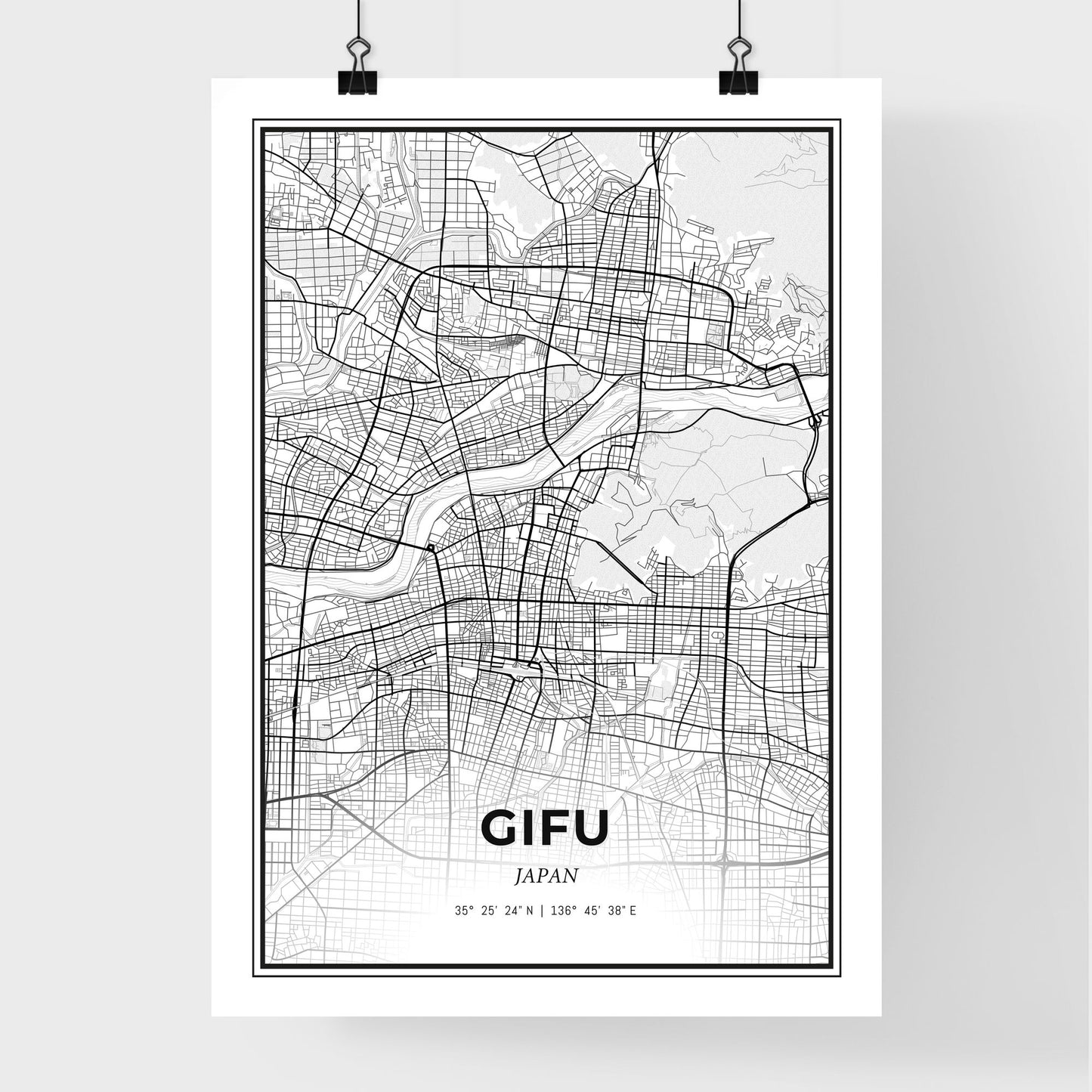 Gifu Japan - Premium City Map Poster