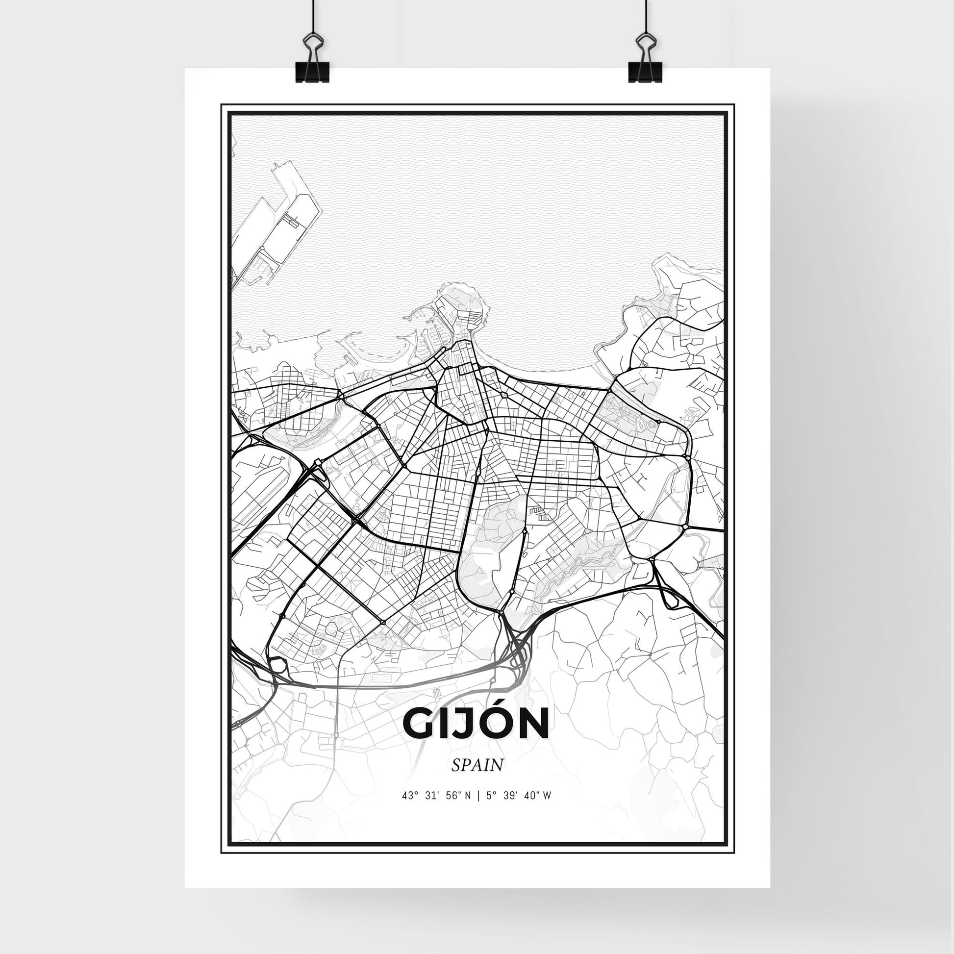 Gijón Spain - Premium City Map Poster