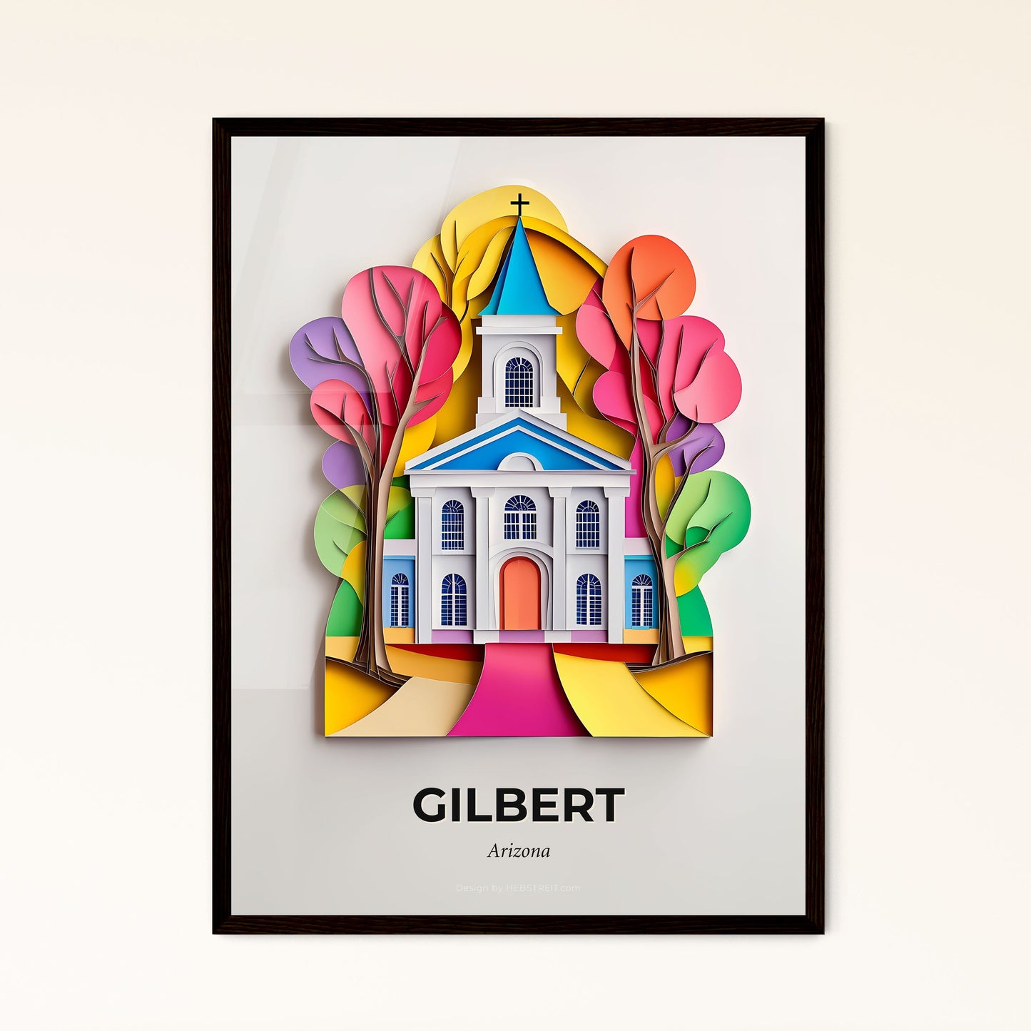 Vivid Gilbert, Arizona - a church with a cross on the top of it