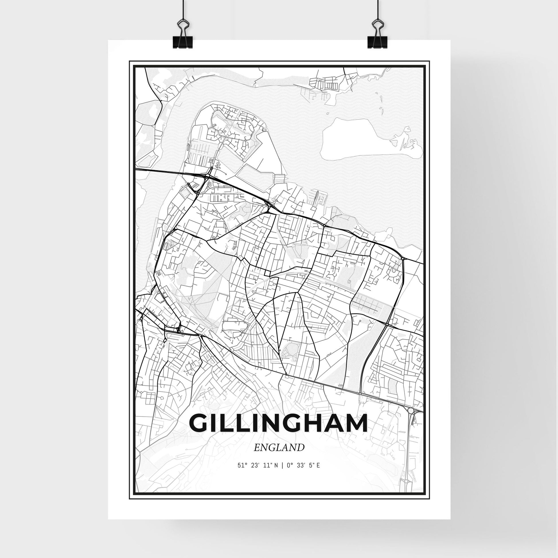 Gillingham England - Premium City Map Poster