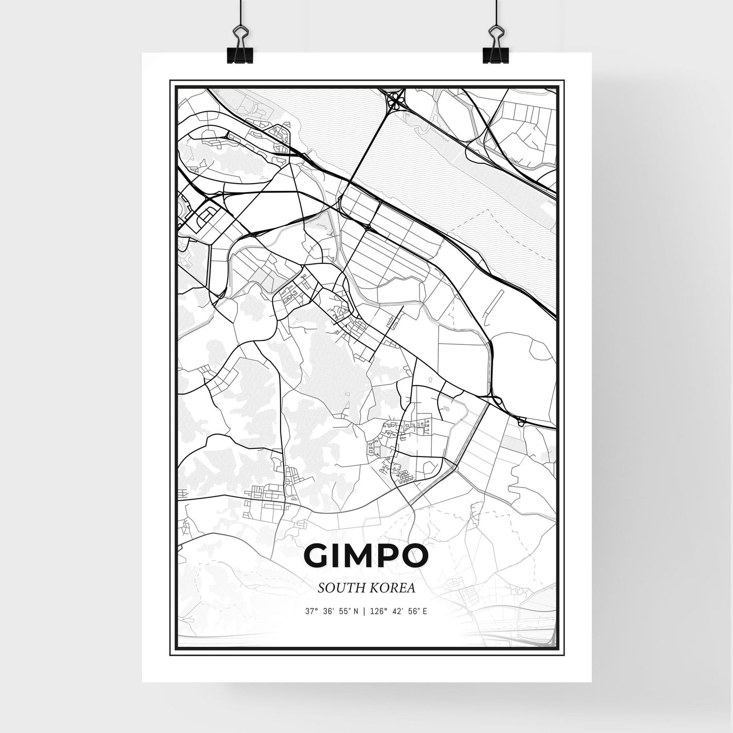 Gimpo South Korea - Premium City Map Poster