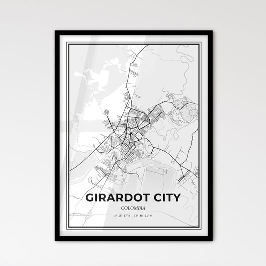 Girardot City Colombia - Scandinavian Style City Map for Modern Home Decor