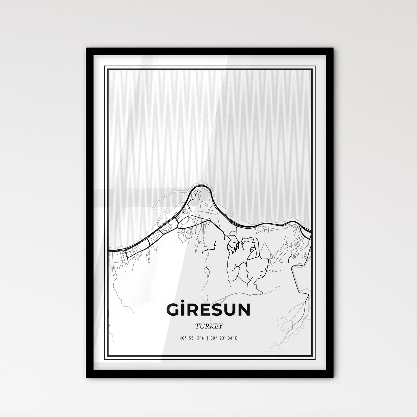 Giresun Turkey - Scandinavian Style City Map for Modern Home Decor