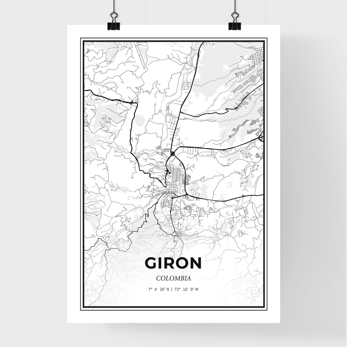 Giron Colombia - Premium City Map Poster