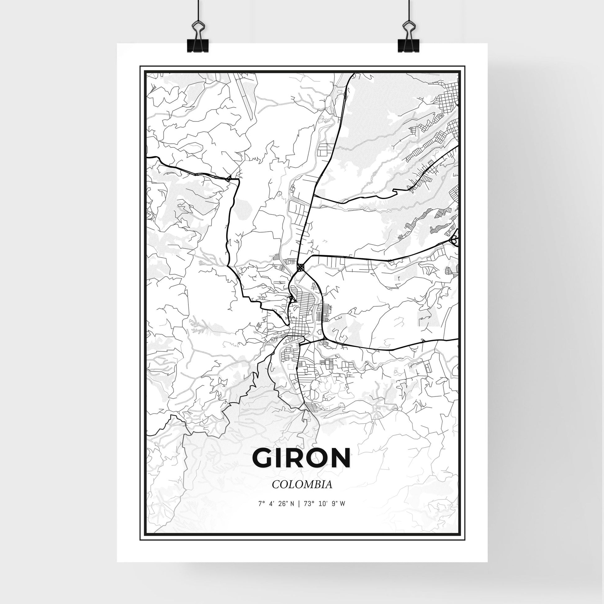 Giron Colombia - Premium City Map Poster