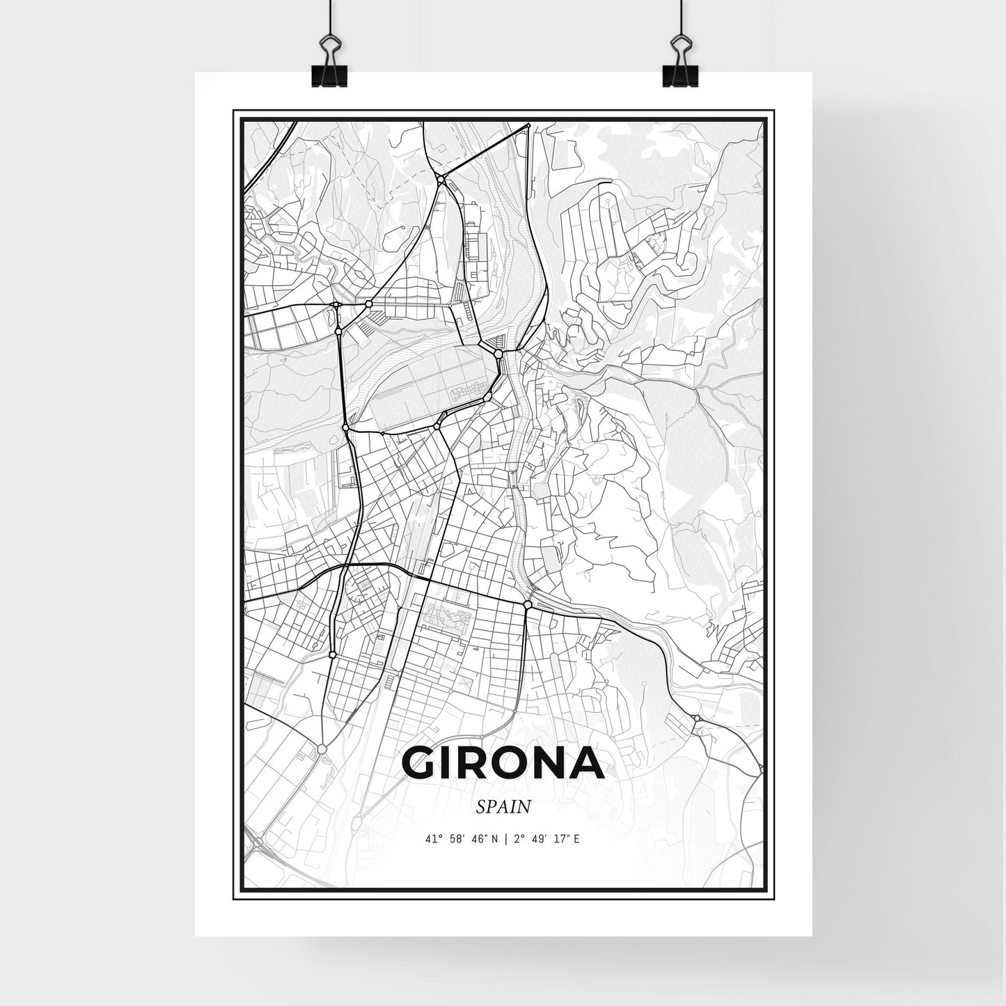 Girona Spain - Premium City Map Poster