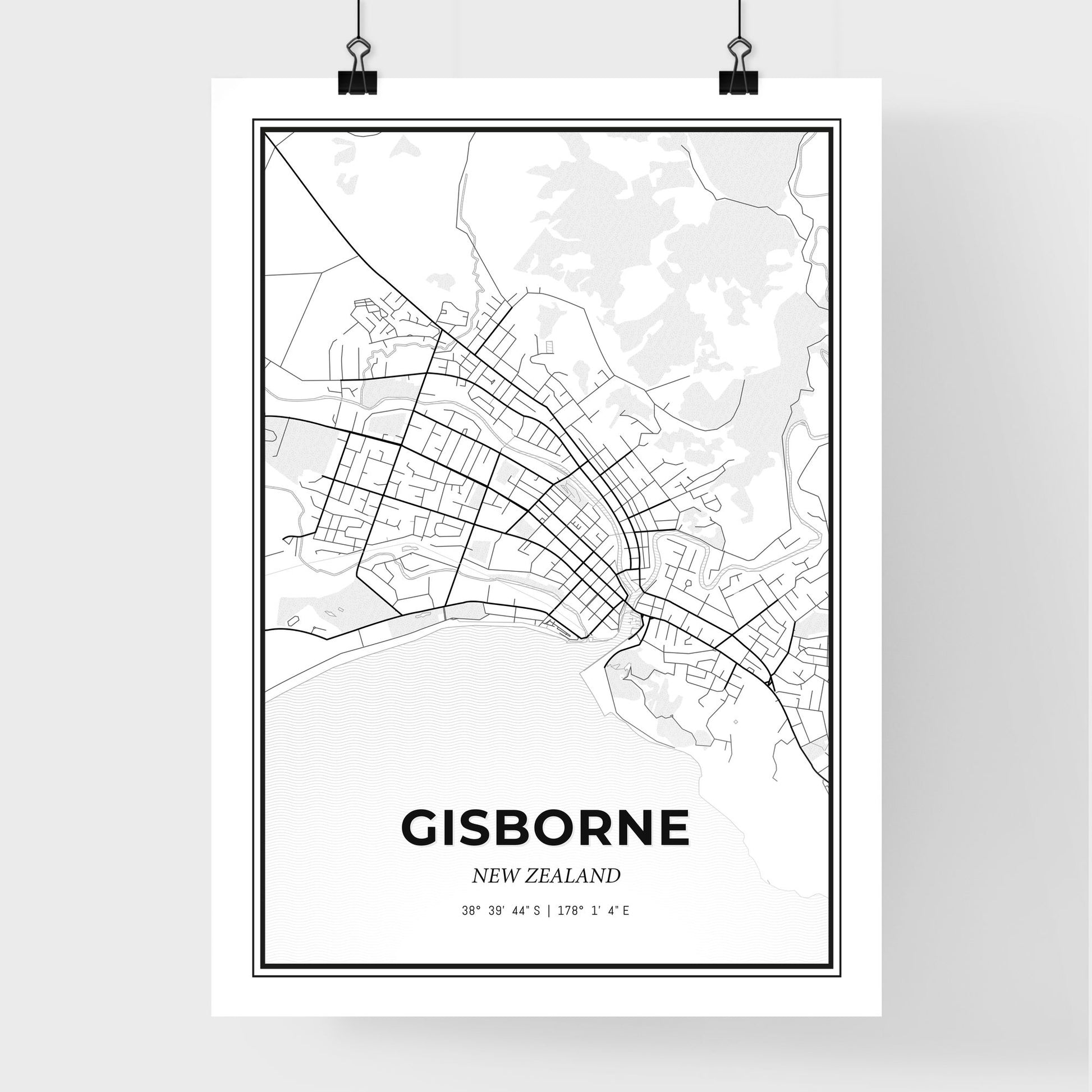 Gisborne New Zealand - Premium City Map Poster