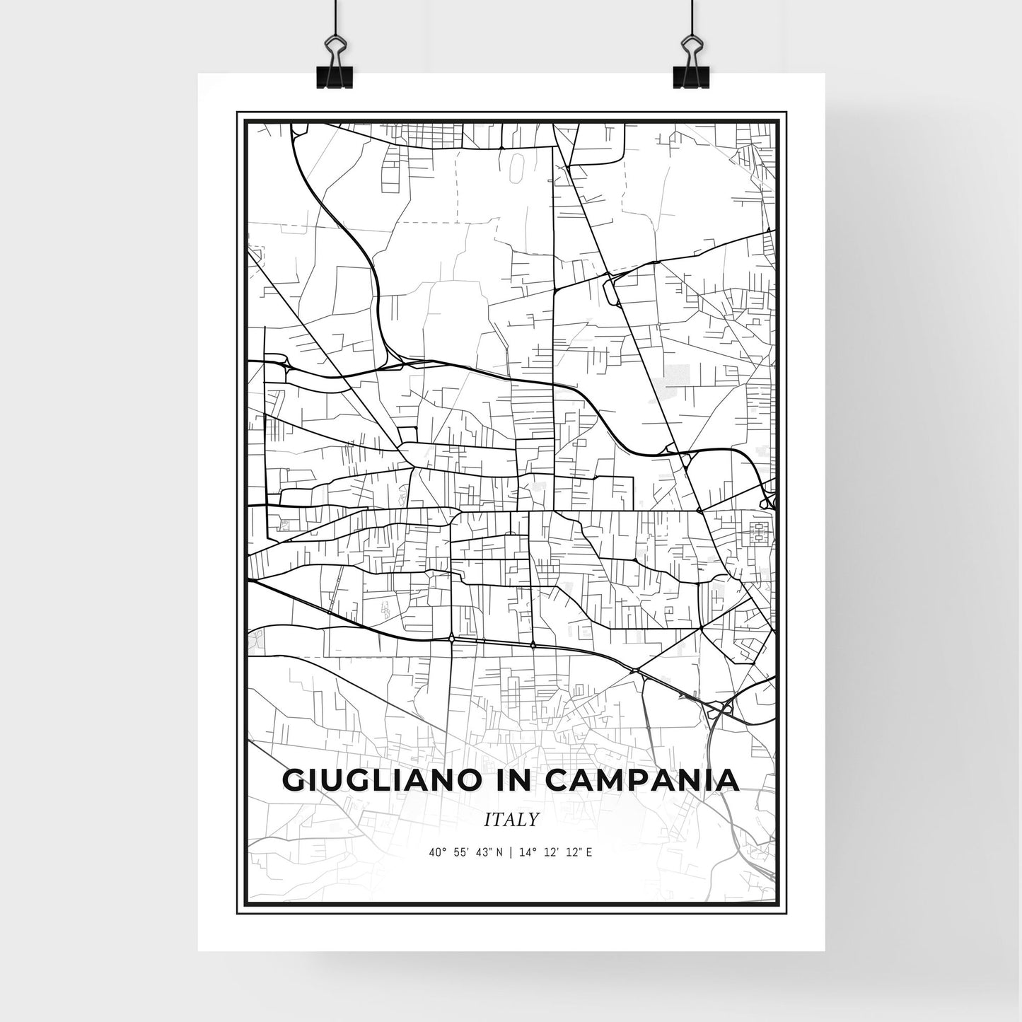 Giugliano in Campania Italy - Premium City Map Poster