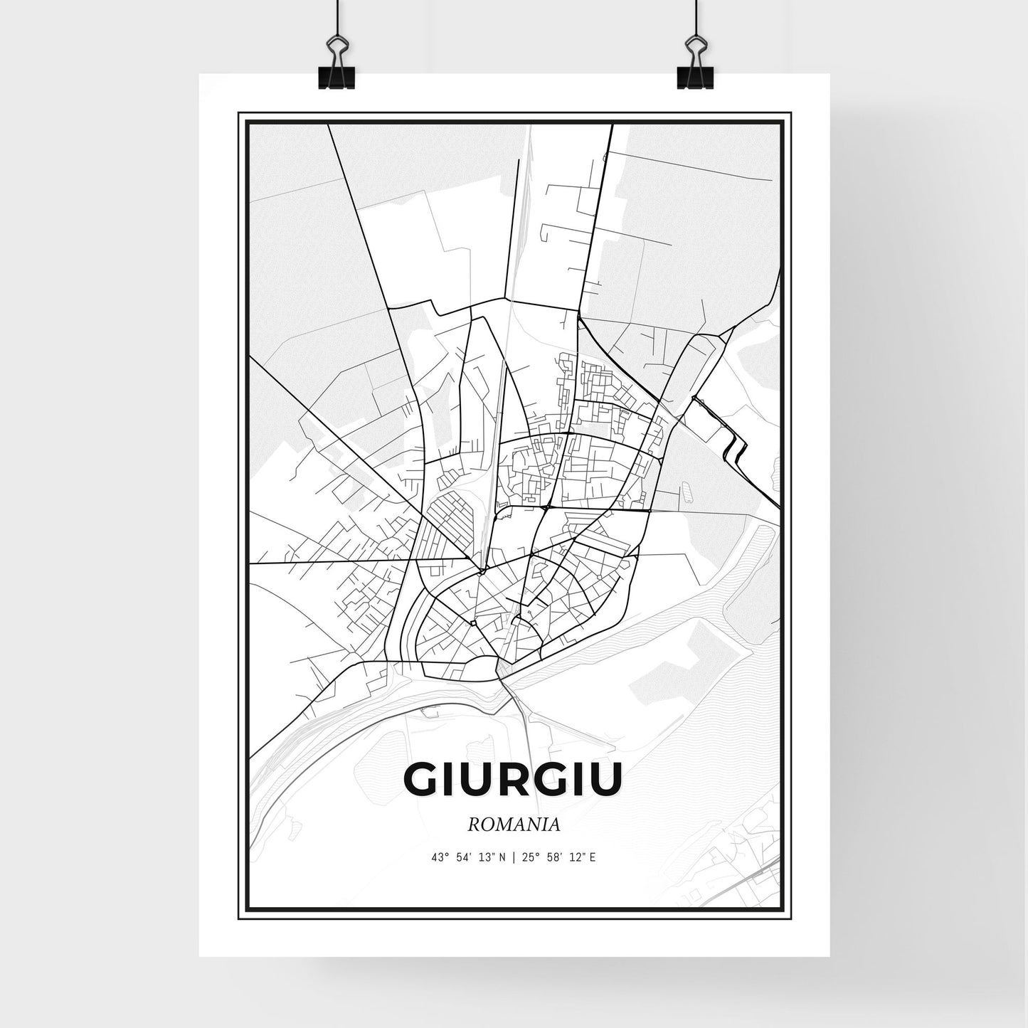 Giurgiu Romania - Premium City Map Poster