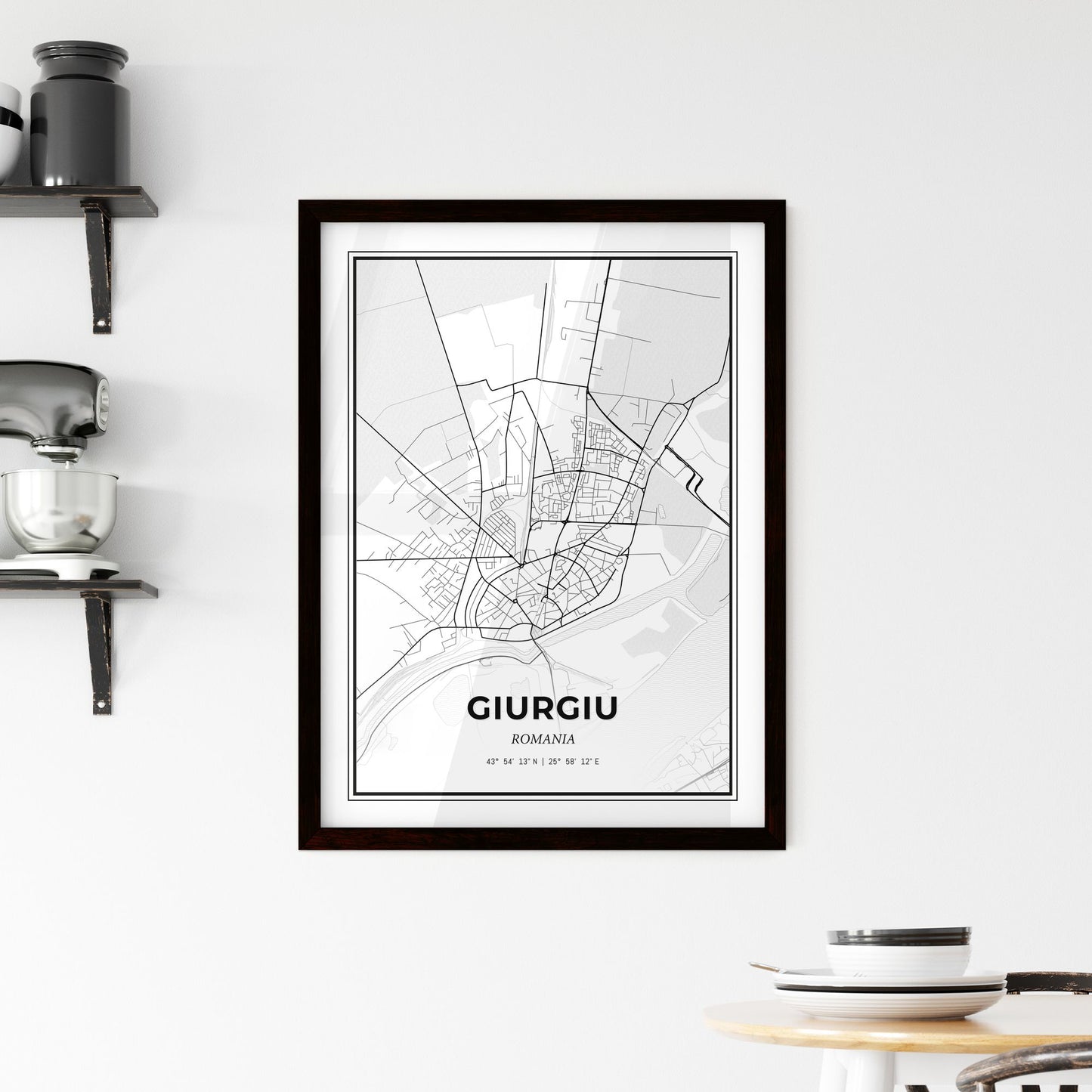 Giurgiu Romania - Minimal City Map