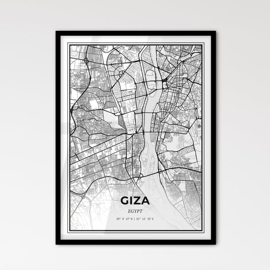 Giza Egypt - Scandinavian Style City Map for Modern Home Decor