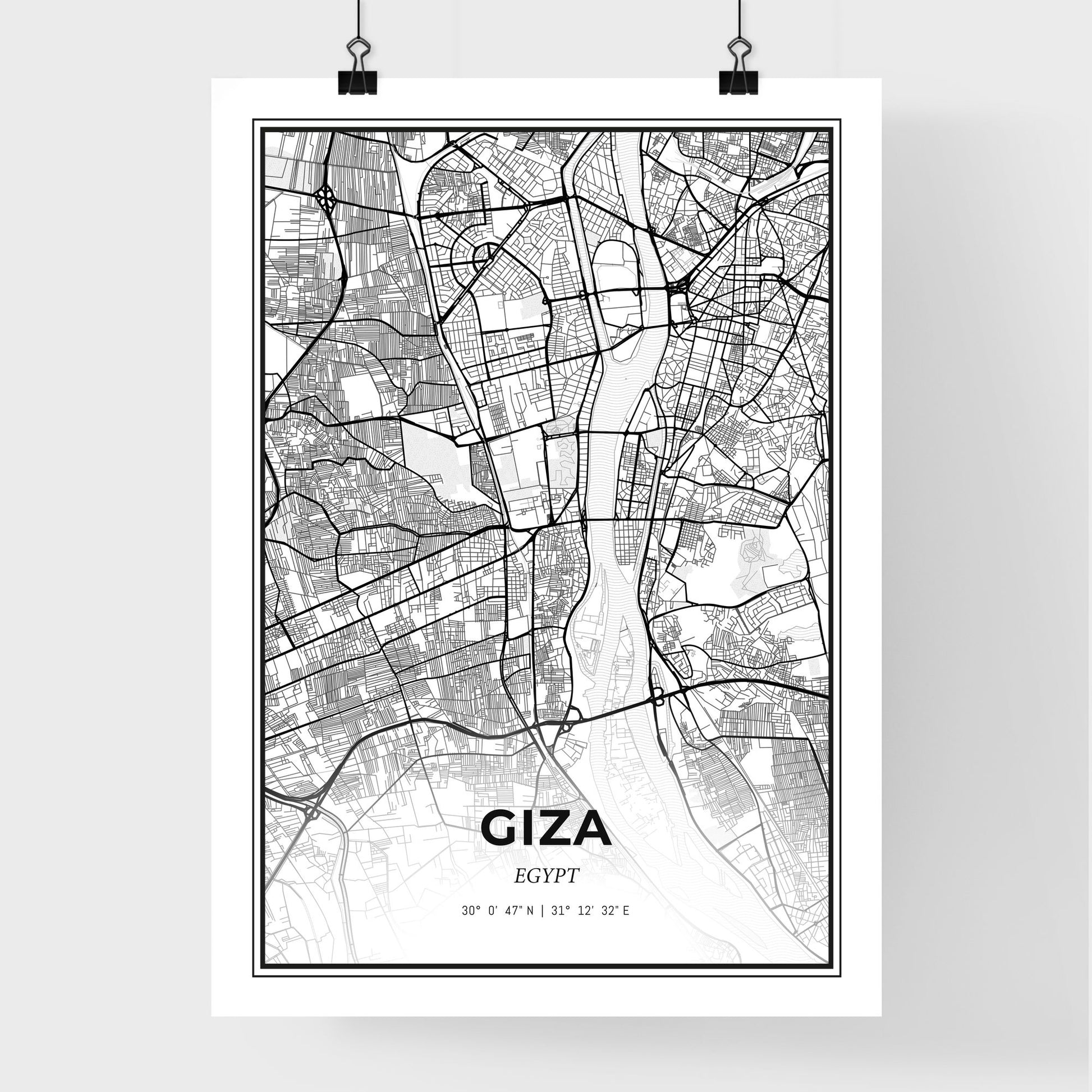 Giza Egypt - Premium City Map Poster