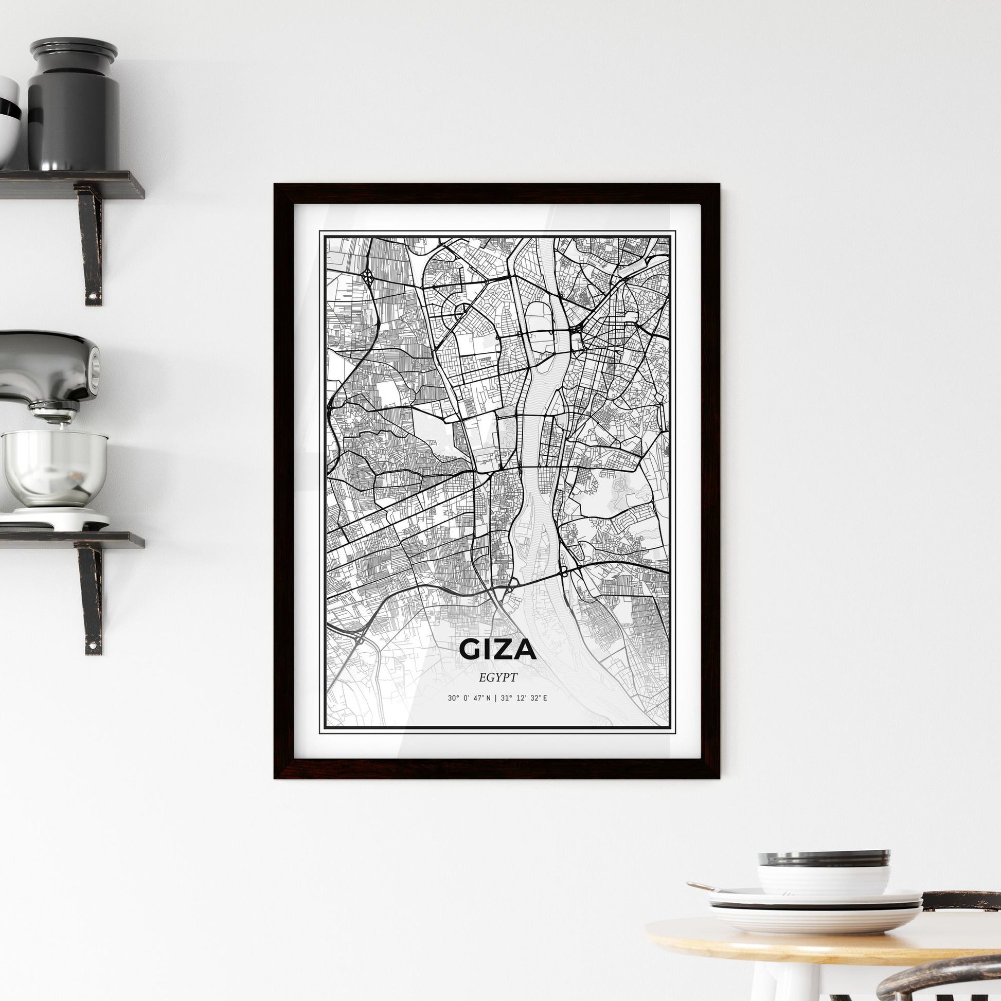 Giza Egypt - Minimal City Map