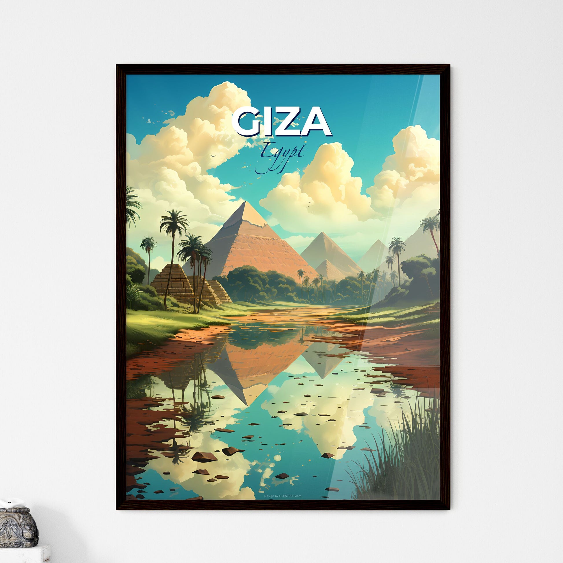 Giza Pyramids Watercolor Landscape Default Title