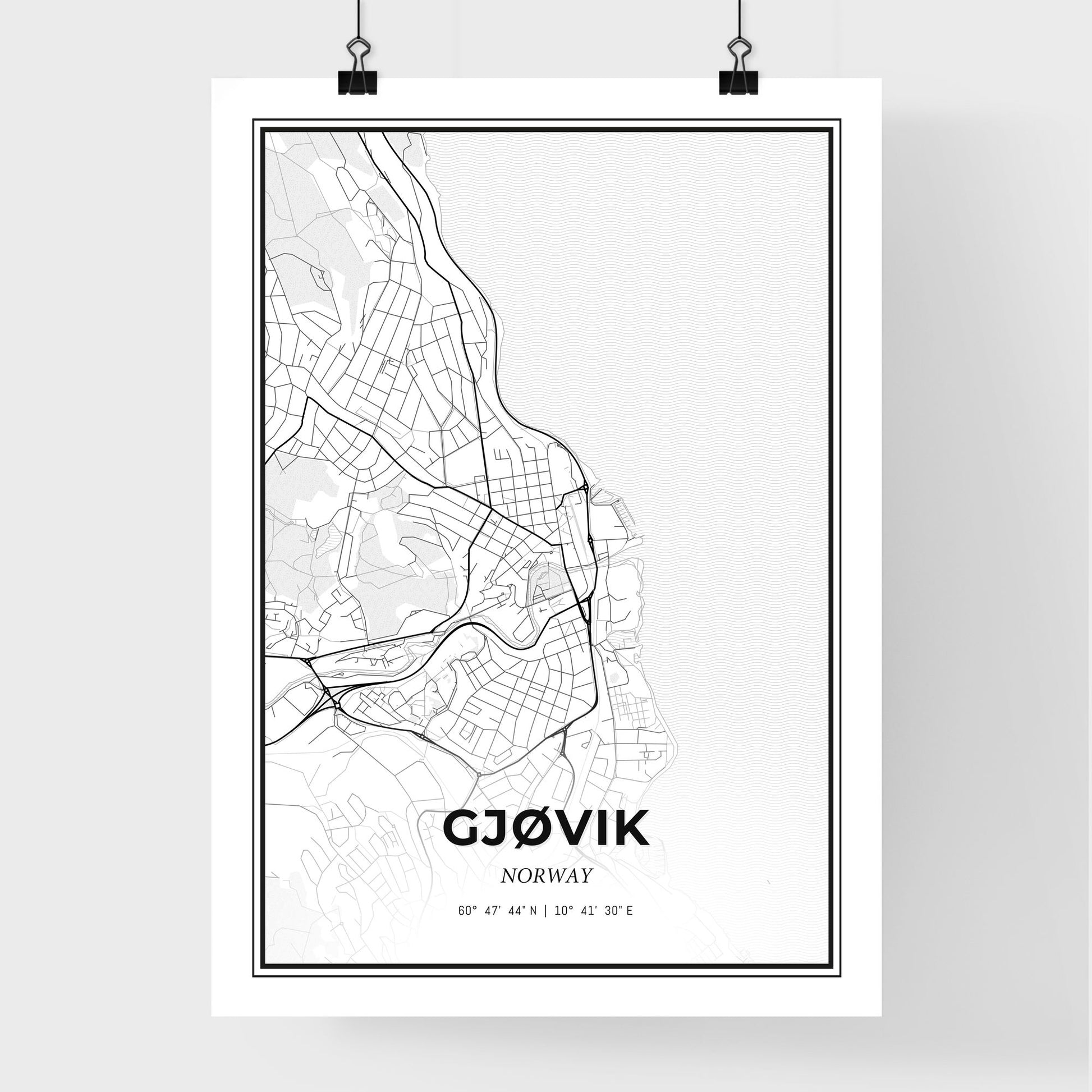 Gjøvik Norway - Premium City Map Poster