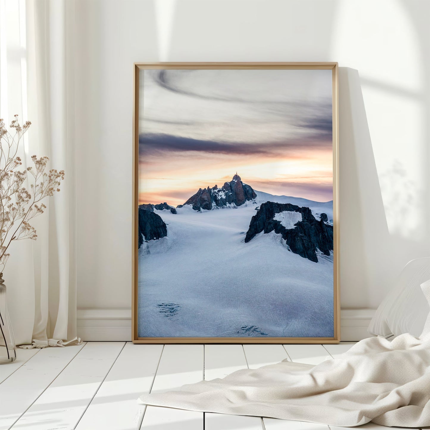 Aiguille du Midi Sunset Print – Glacier Wall Art from Chamonix Alps