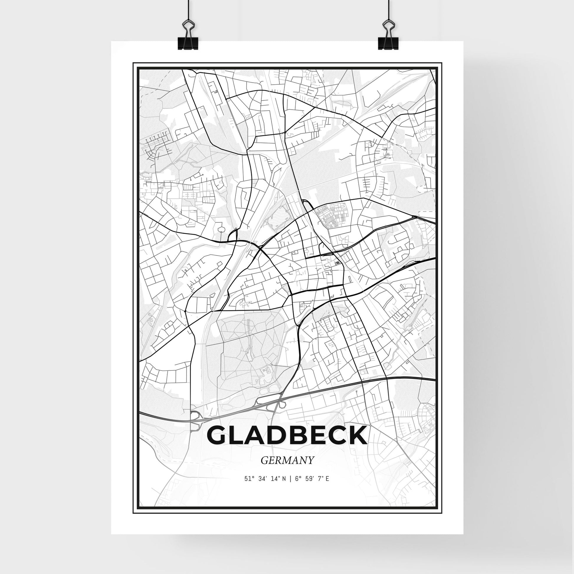 Gladbeck Germany - Premium City Map Poster