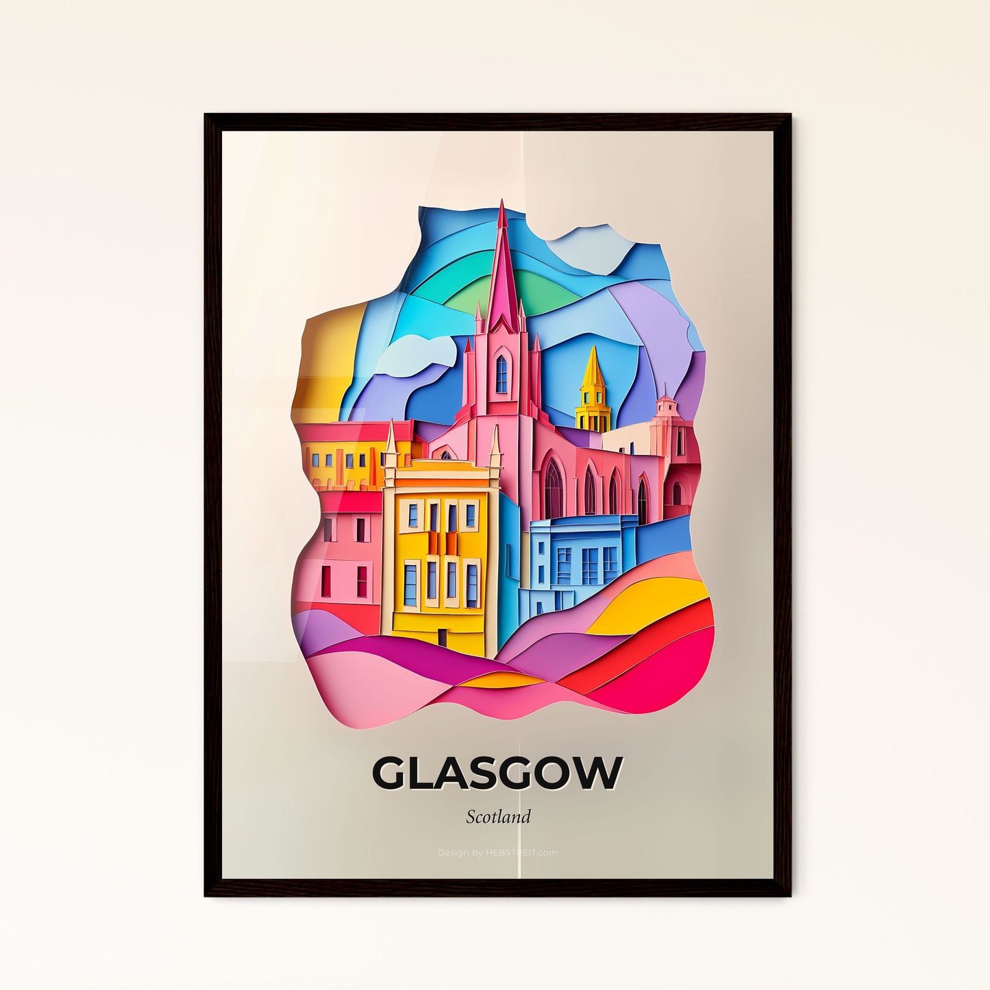 Vivid Glasgow, Scotland - a colorful city with a clock tower in the middle