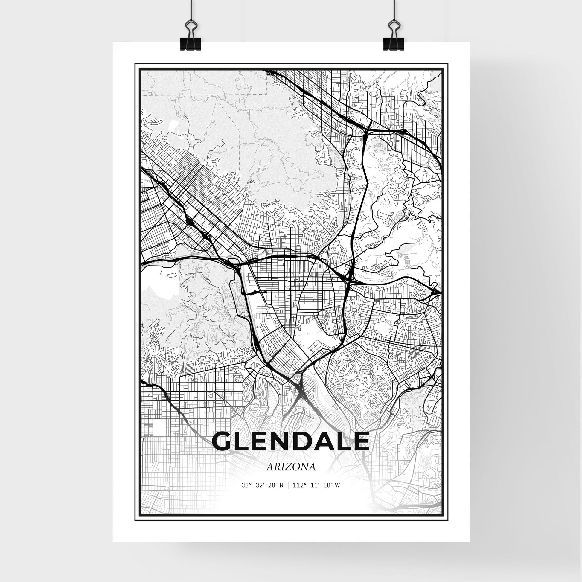 Glendale Arizona - Premium City Map Poster