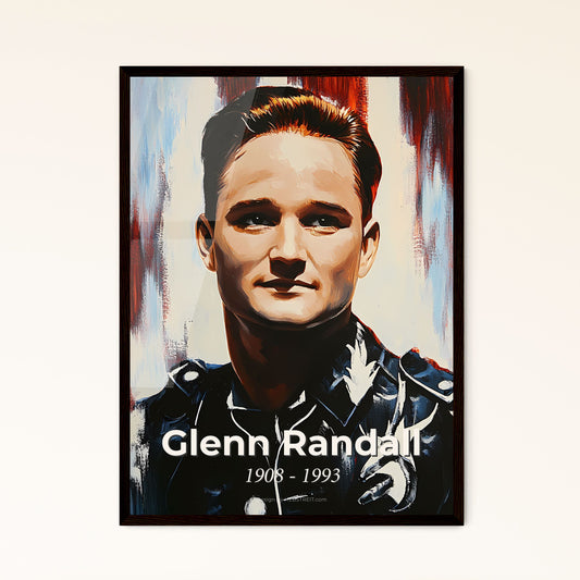 Portrait of Glenn Randall, 1908 - 1993. Impressionistic painting of a man in a military uniform.