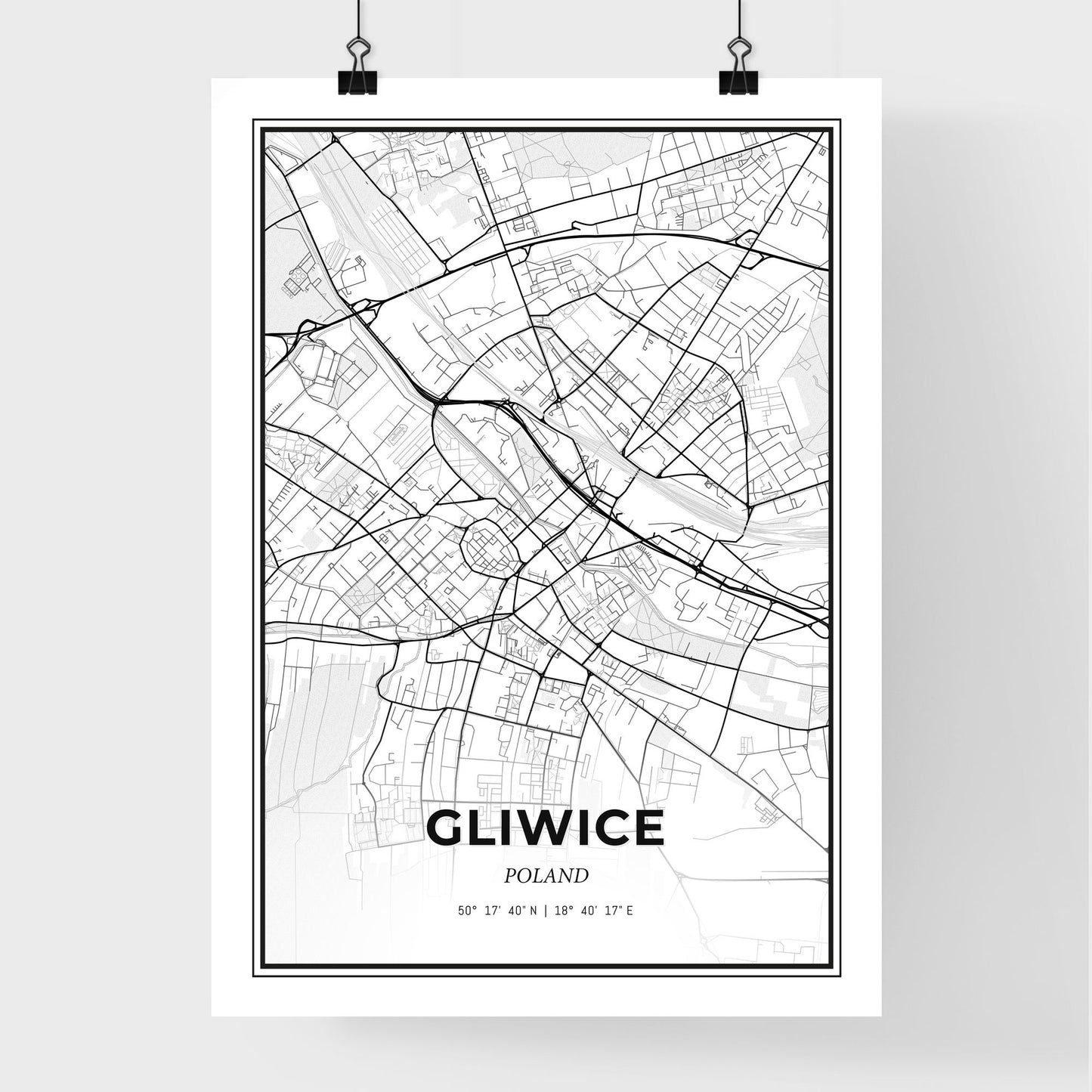 Gliwice Poland - Premium City Map Poster