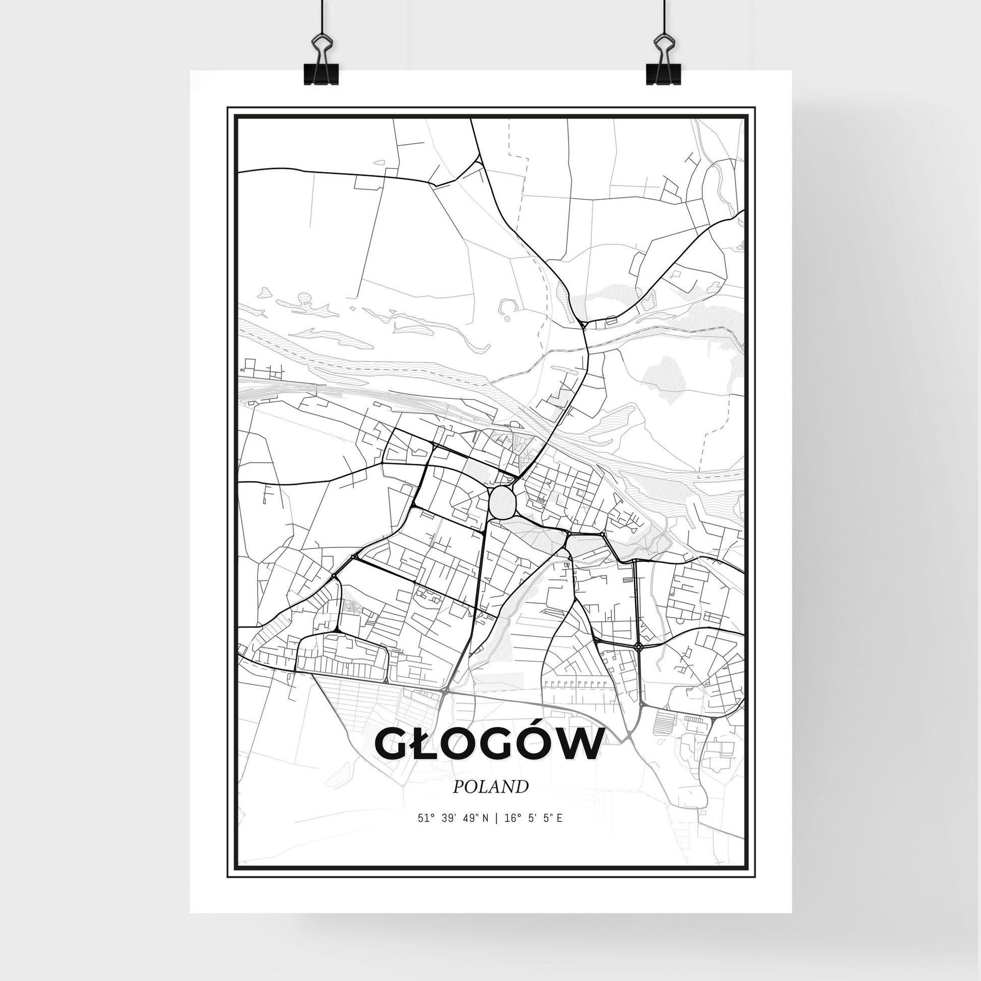 Głogów Poland - Premium City Map Poster