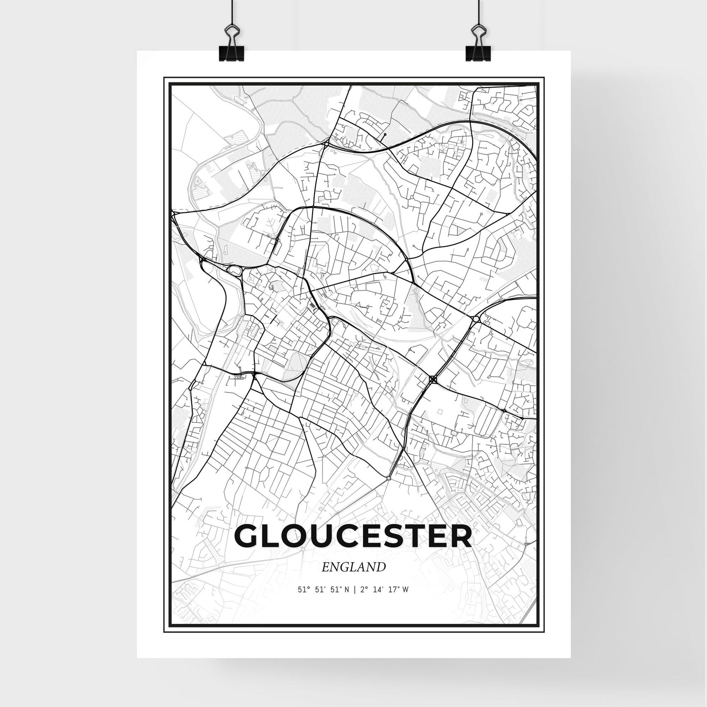 Gloucester England - Premium City Map Poster