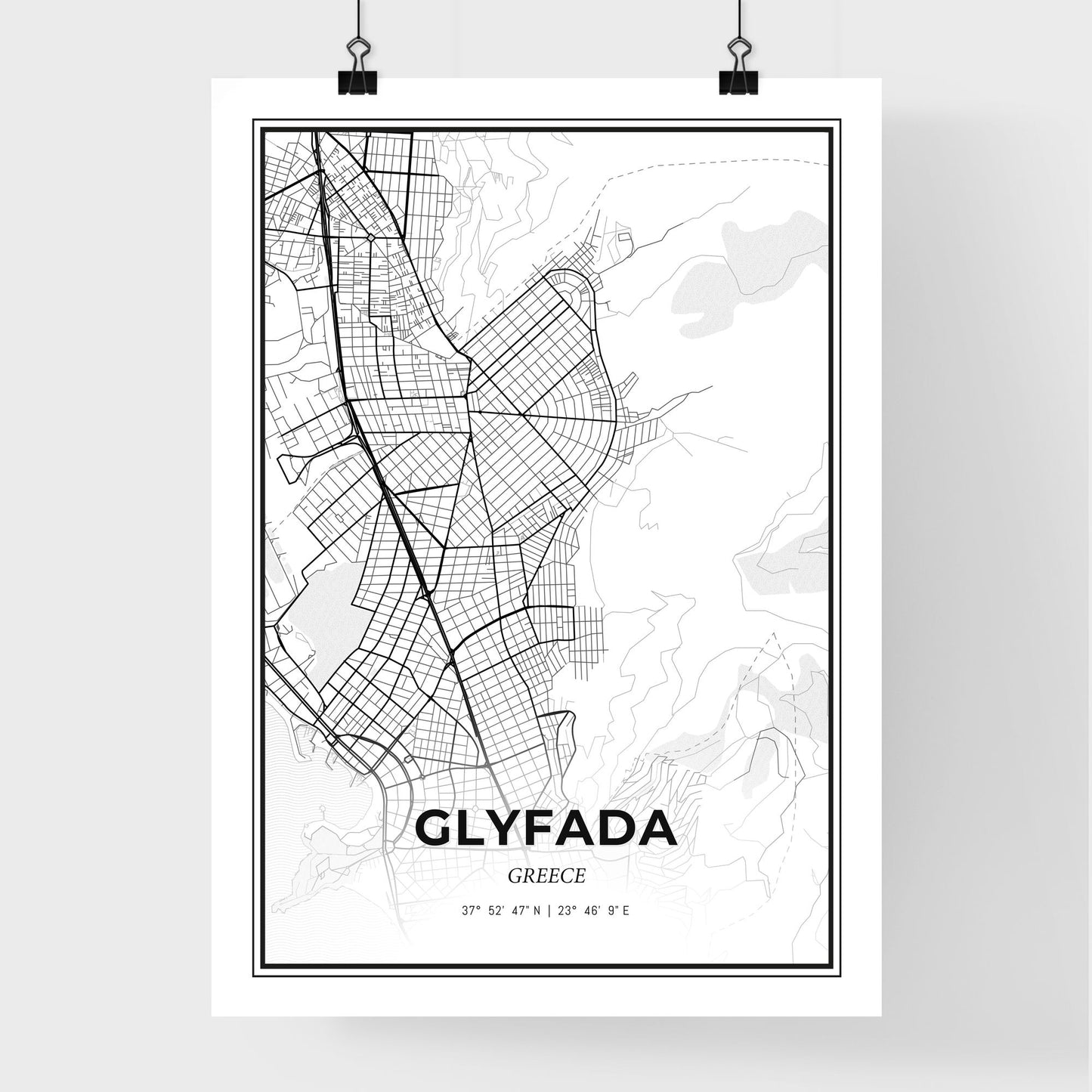 Glyfada Greece - Premium City Map Poster