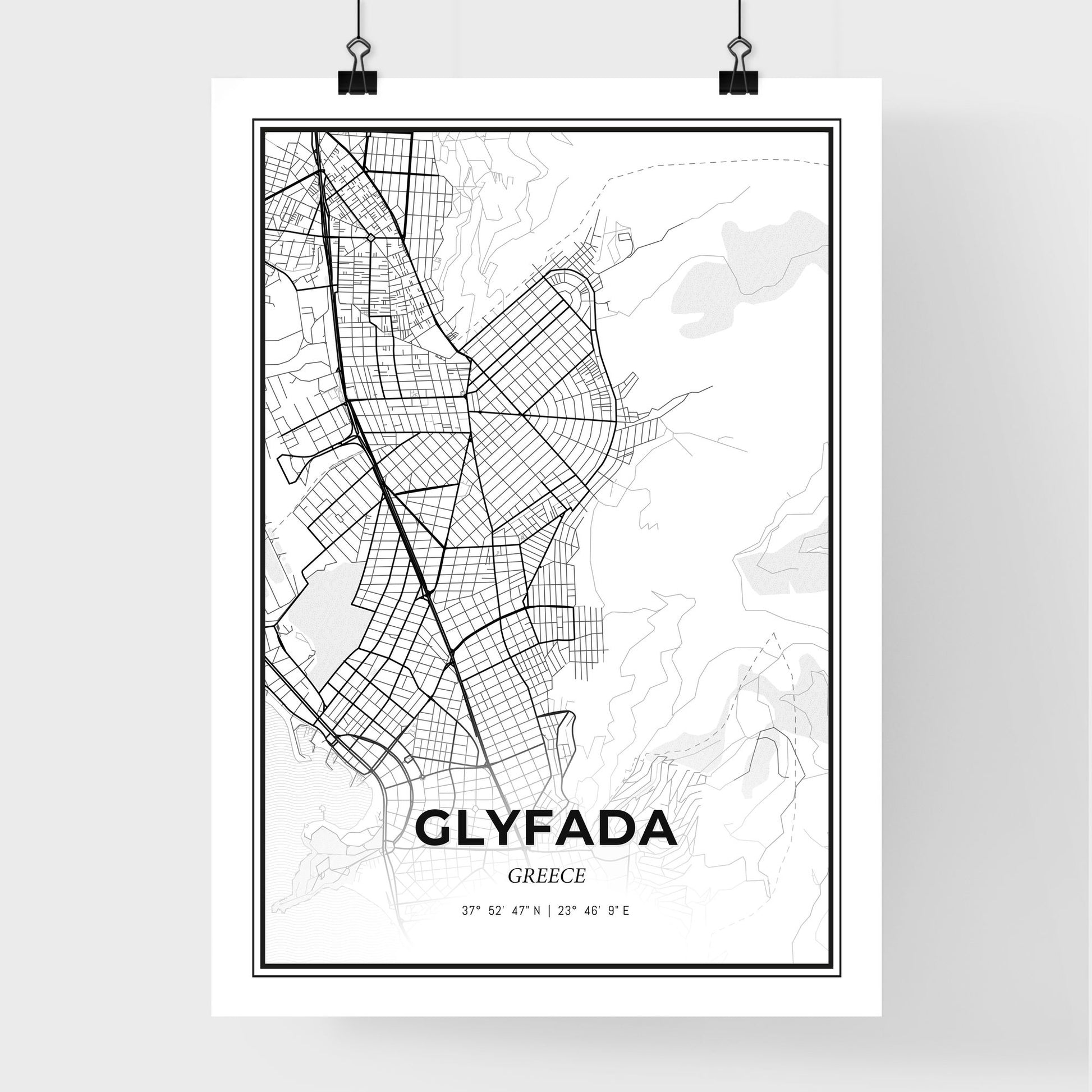 Glyfada Greece - Premium City Map Poster