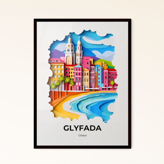 Vivid Glyfada, Greece - a paper cut of a city by the ocean