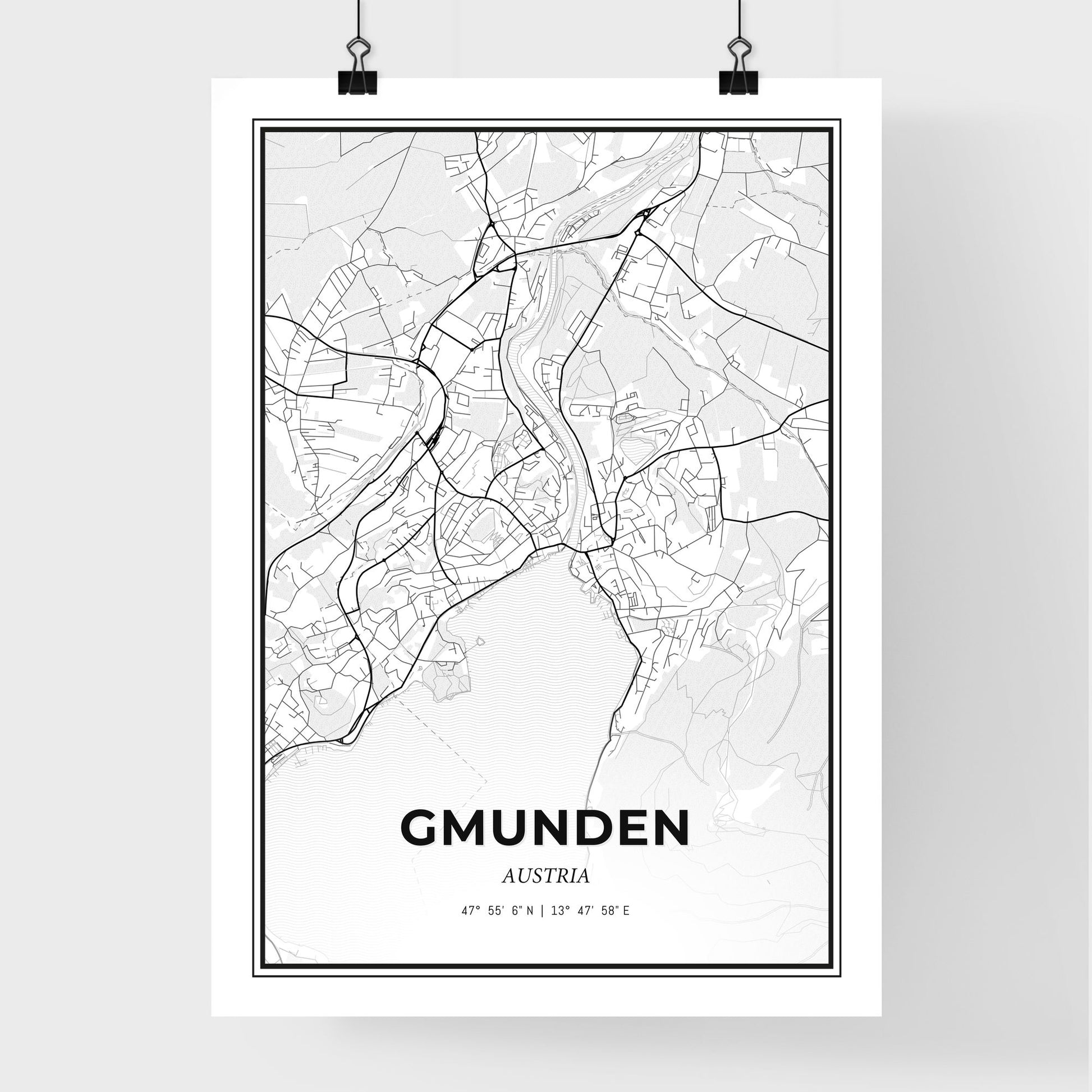 Gmunden Austria - Premium City Map Poster