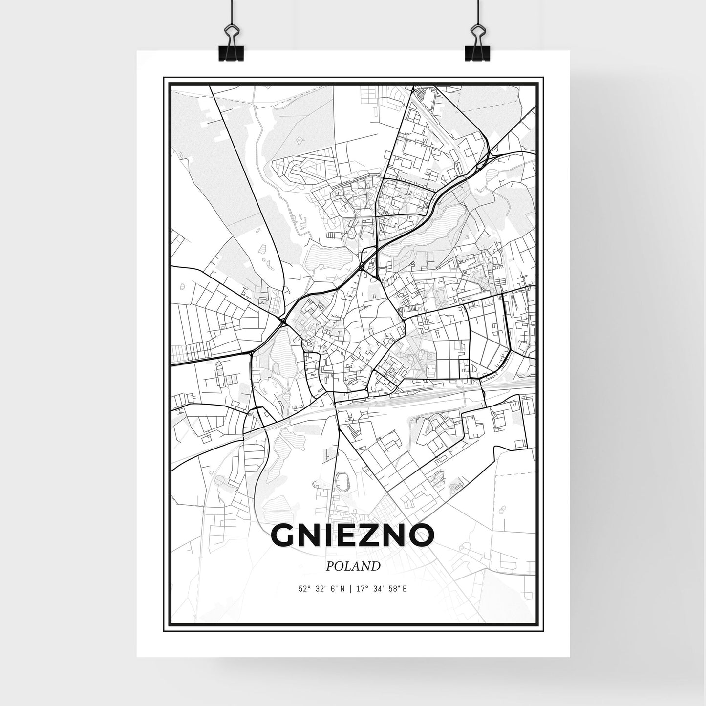 Gniezno Poland - Premium City Map Poster