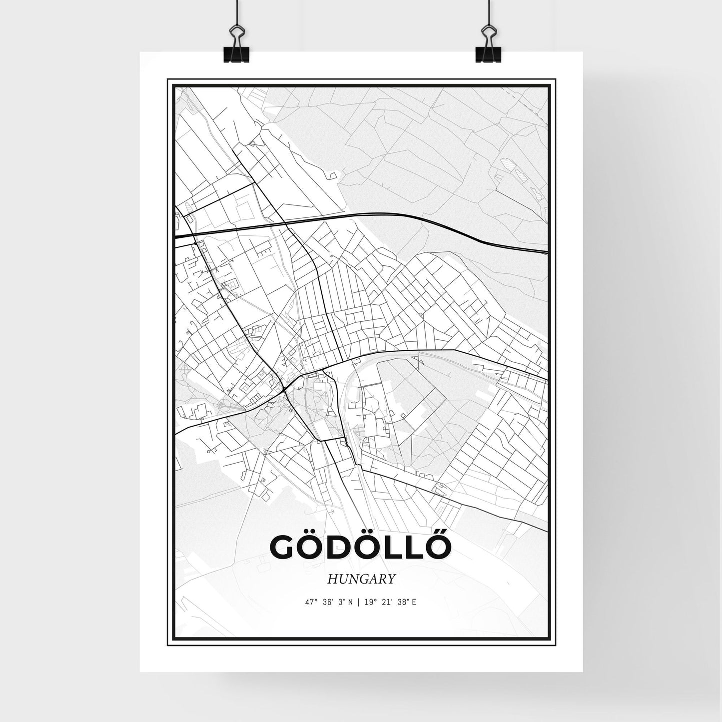 Gödöllő Hungary - Premium City Map Poster