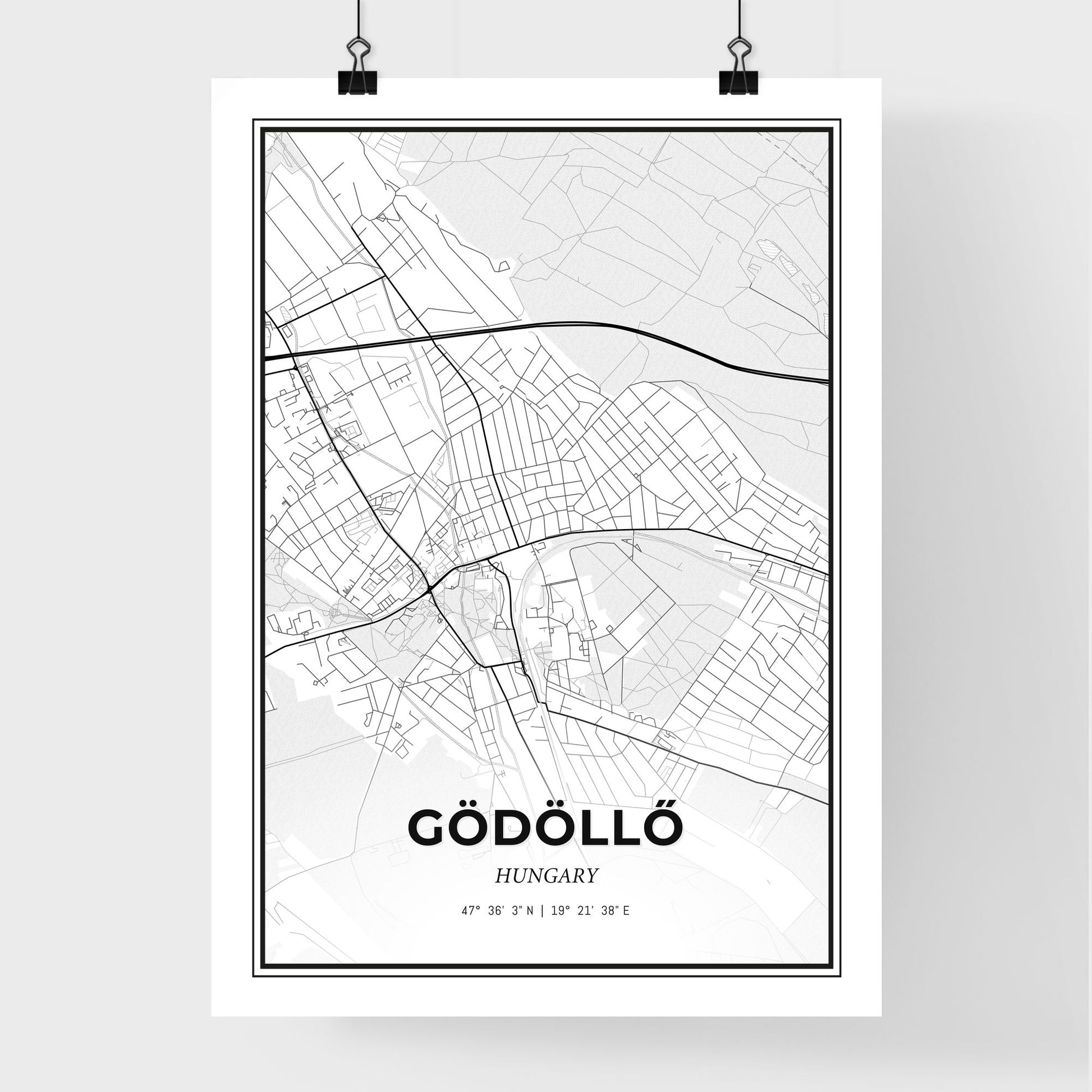 Gödöllő Hungary - Premium City Map Poster