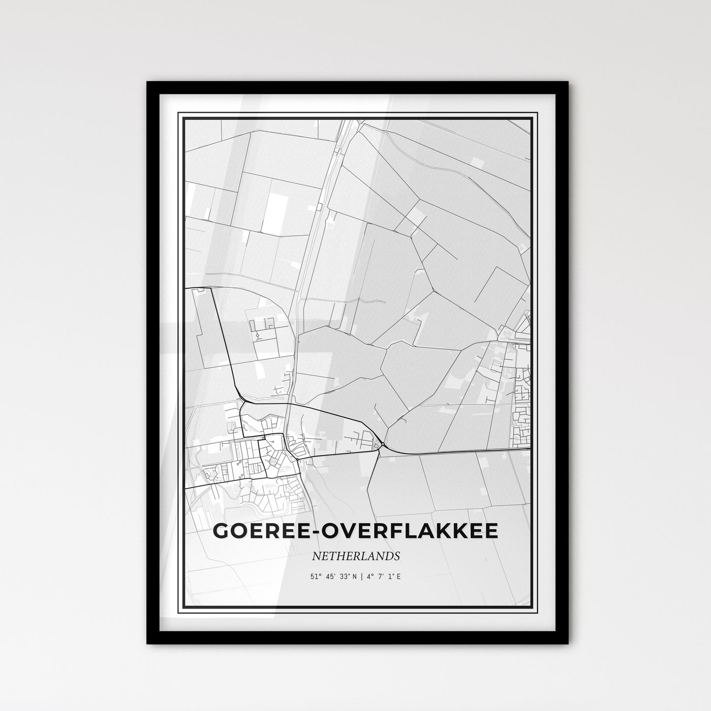  Goeree-Overflakkee Netherlands - Scandinavian Style City Map for Modern Home Decor