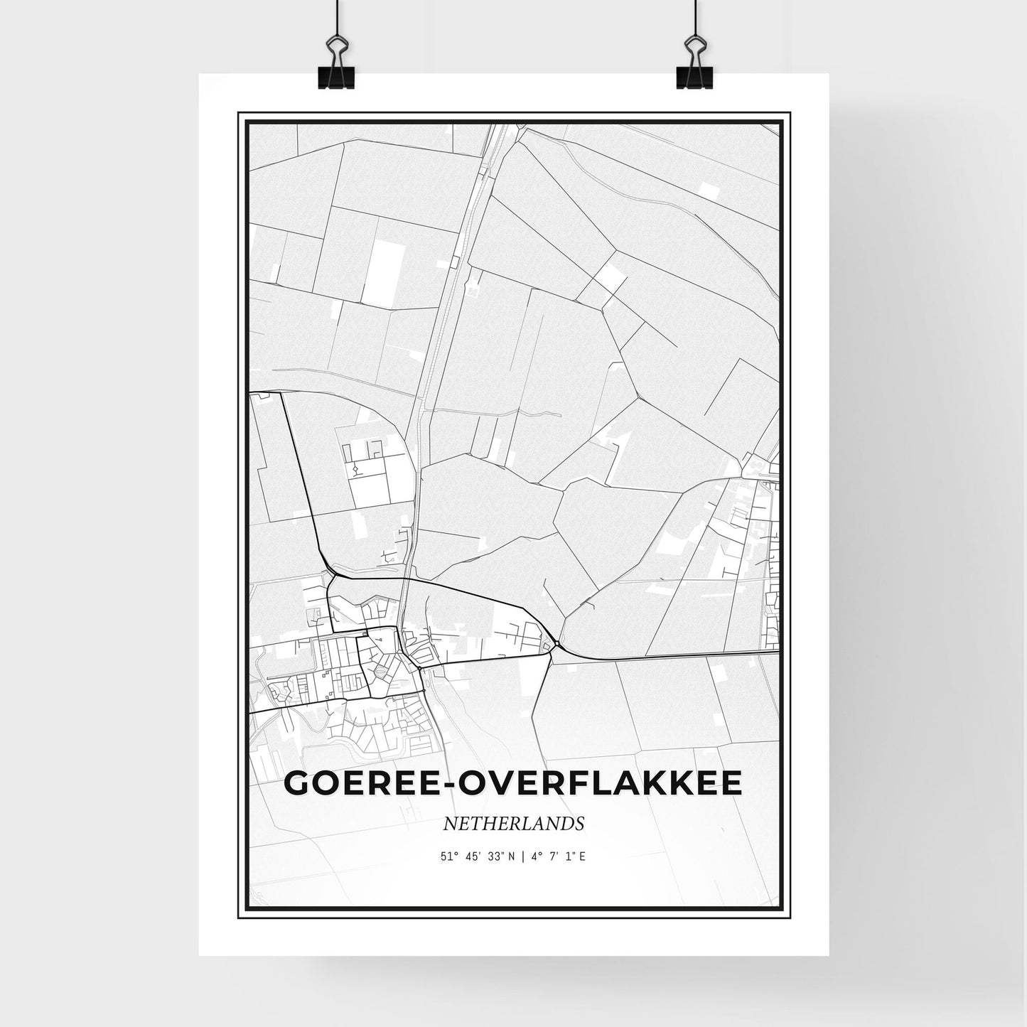  Goeree-Overflakkee Netherlands - Premium City Map Poster