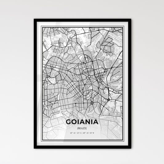 Goiania Brazil - Scandinavian Style City Map for Modern Home Decor