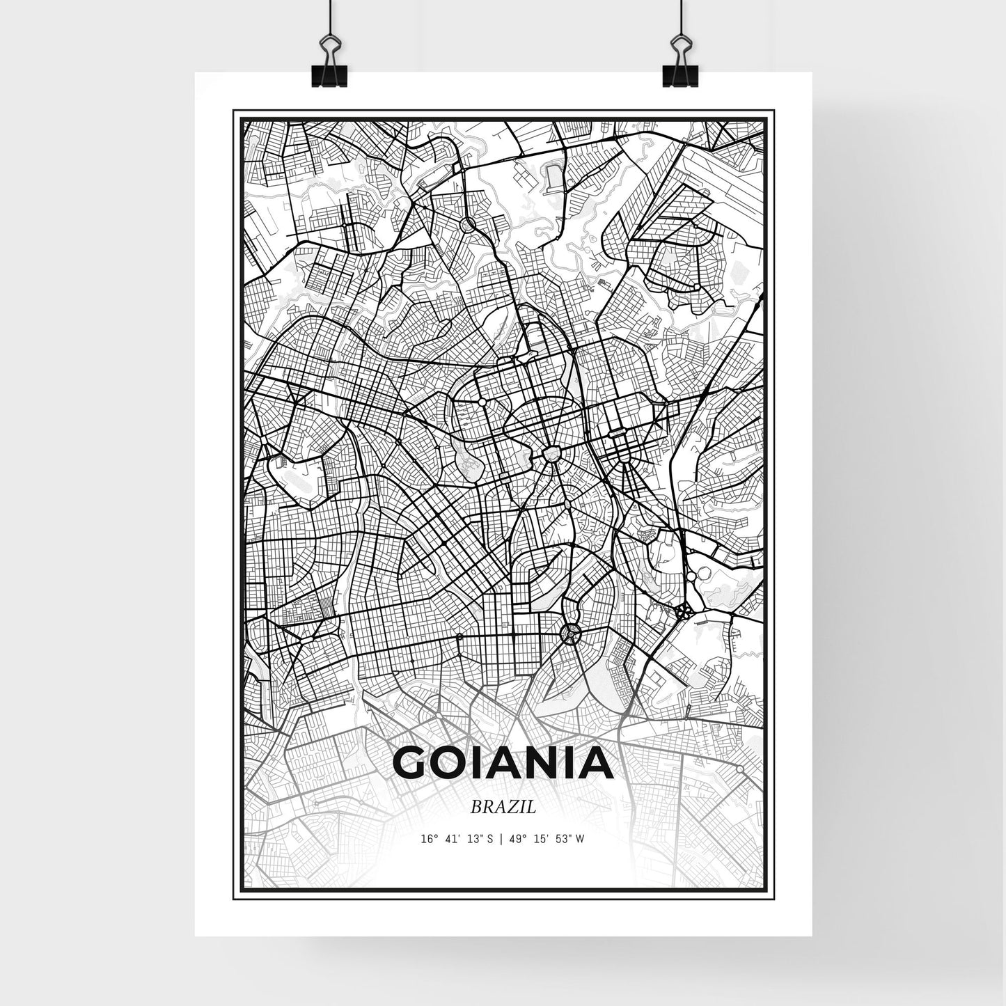 Goiania Brazil - Premium City Map Poster