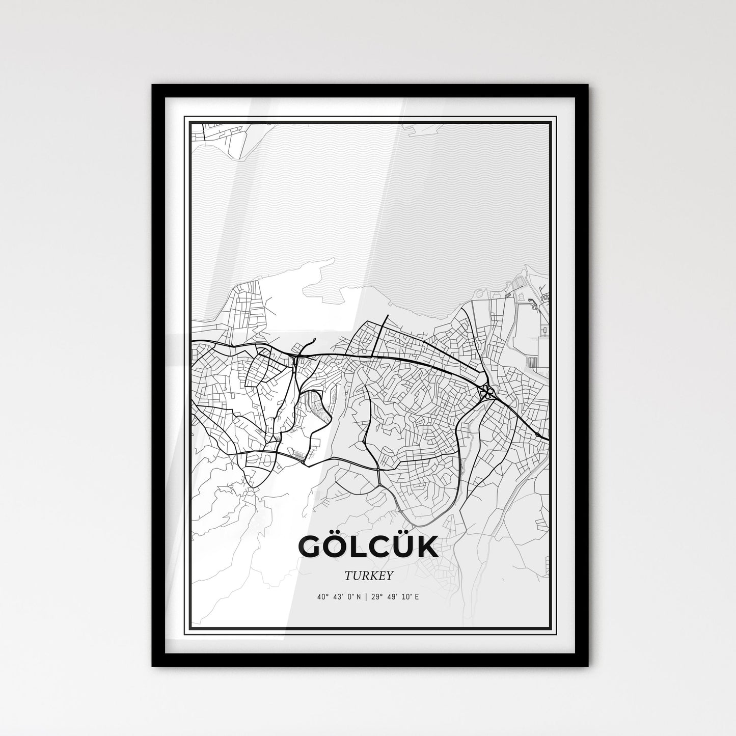 Gölcük Turkey - Scandinavian Style City Map for Modern Home Decor